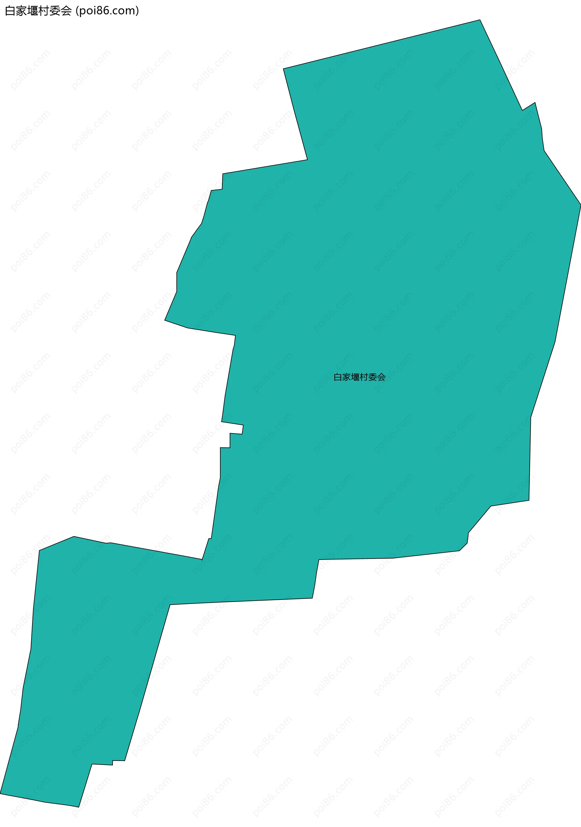 白家堰村委会边界地图
