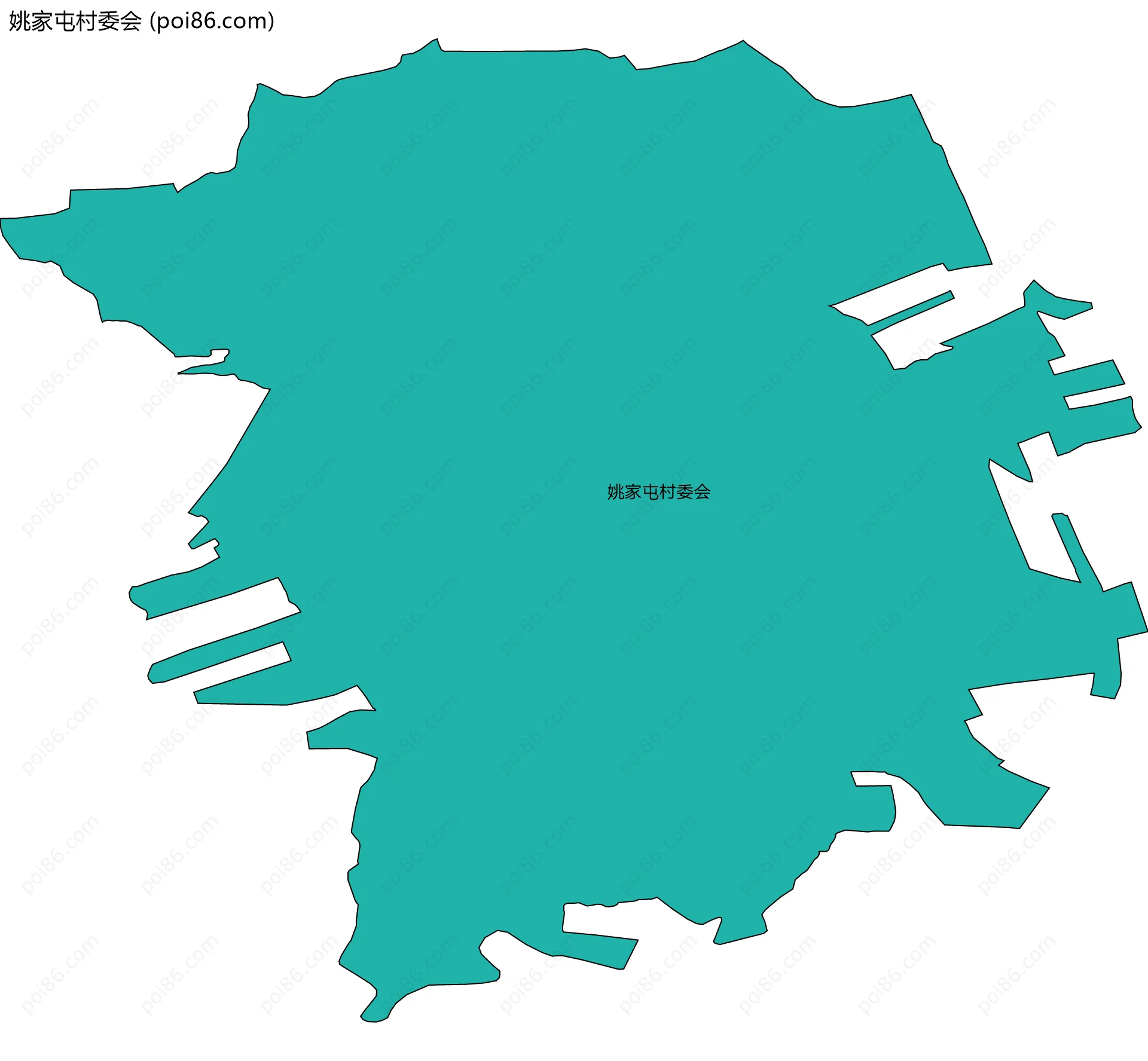 姚家屯村委会边界地图