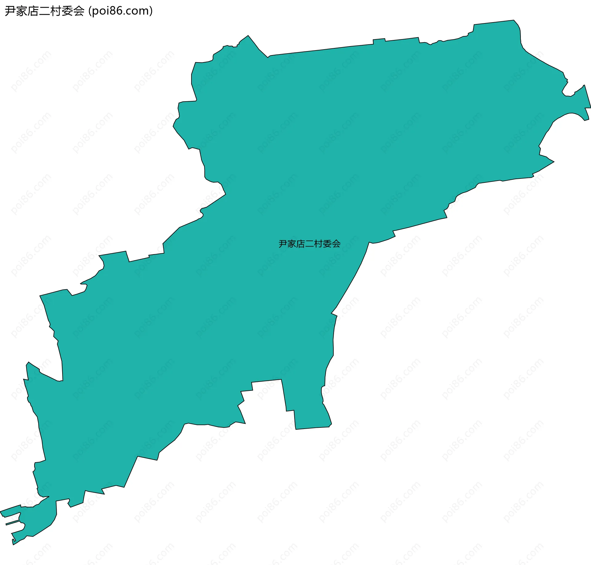 尹家店二村委会边界地图