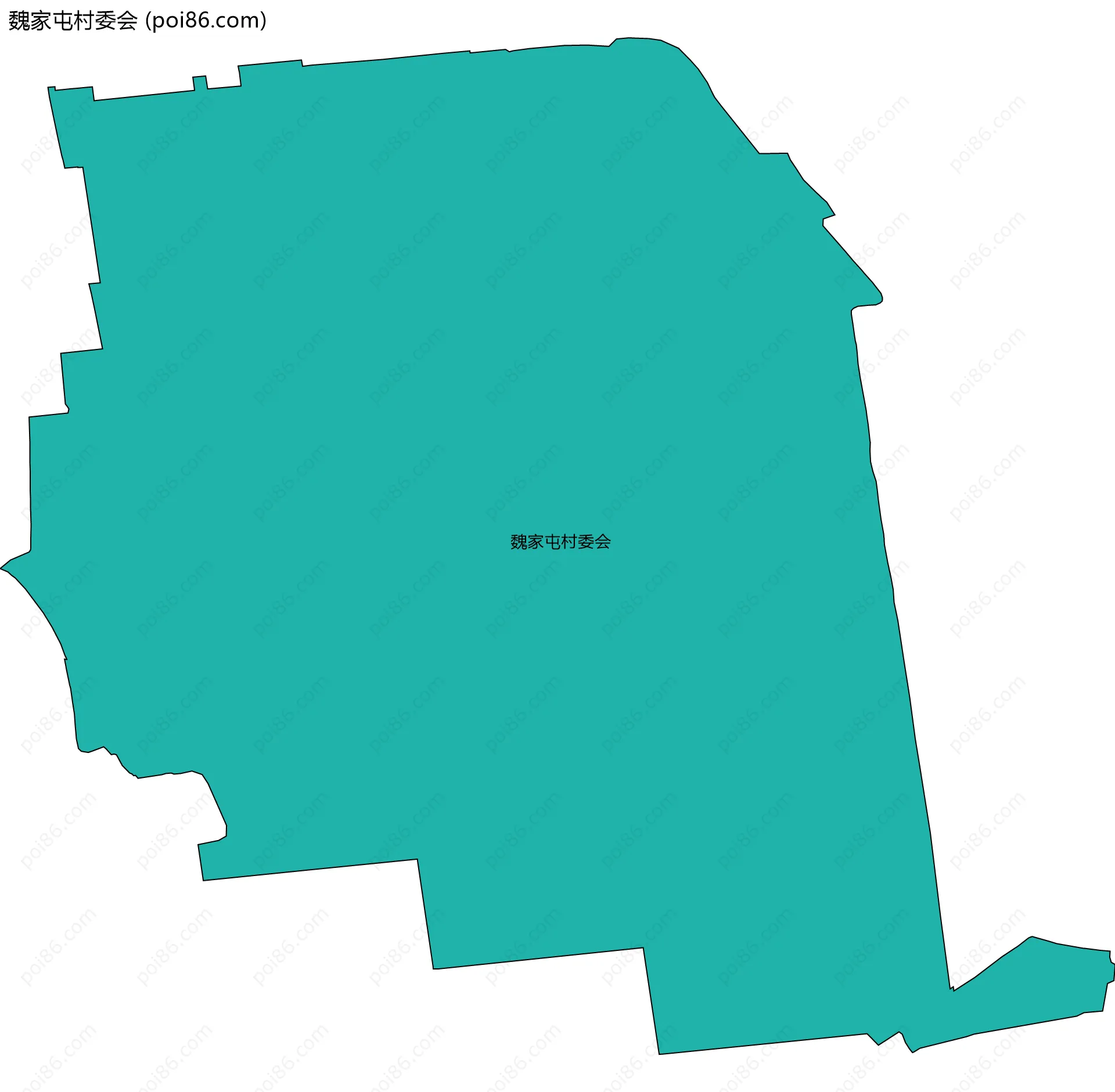 魏家屯村委会边界地图