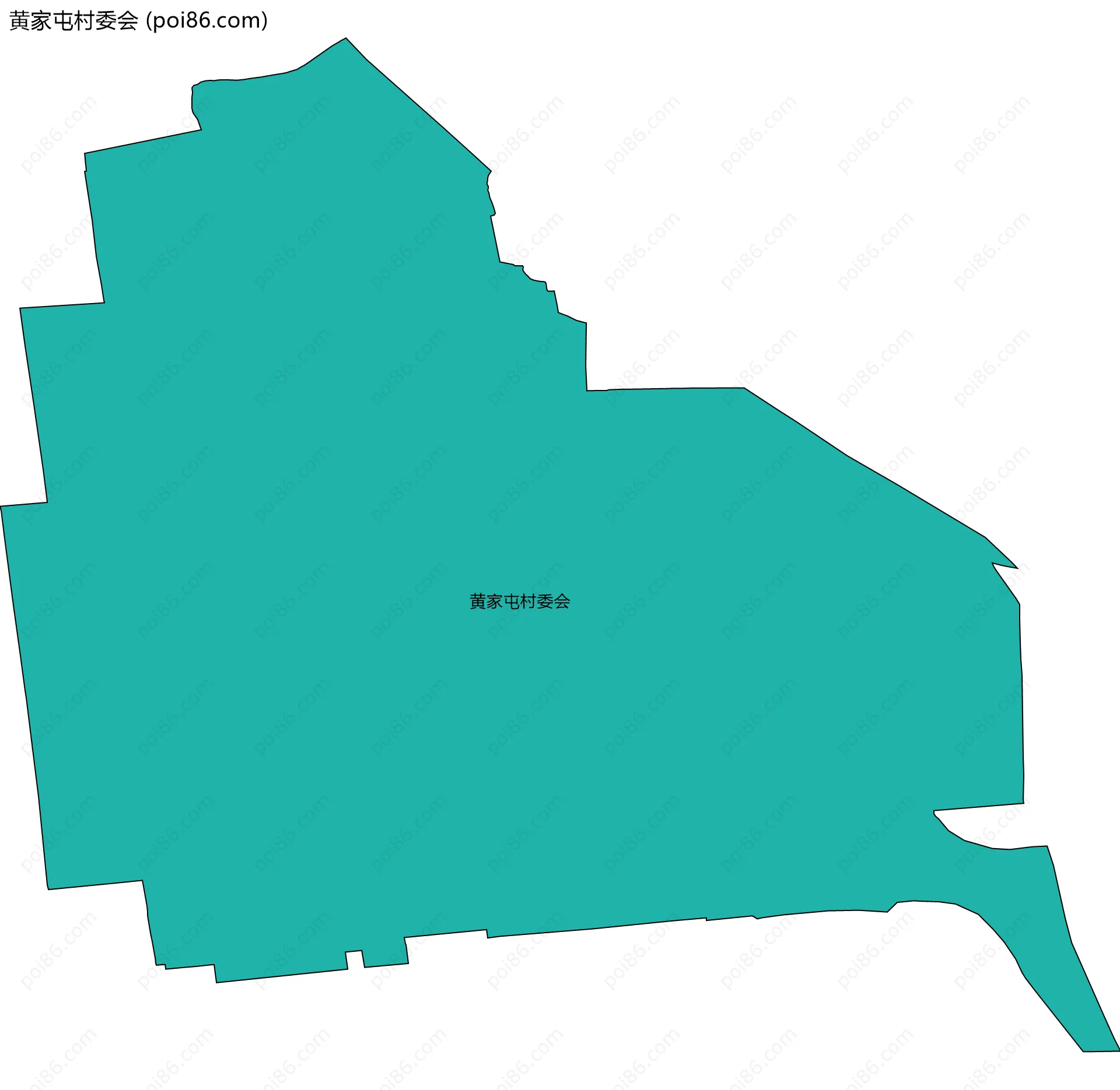 黄家屯村委会边界地图
