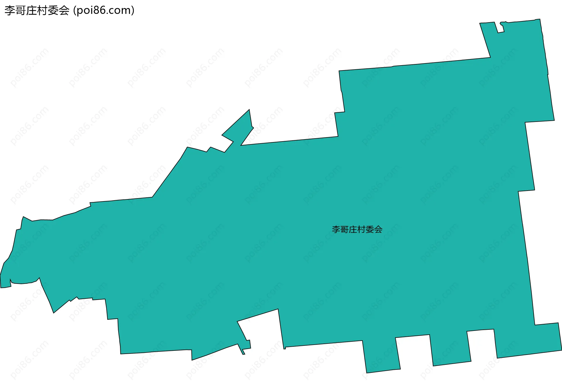 李哥庄村委会边界地图