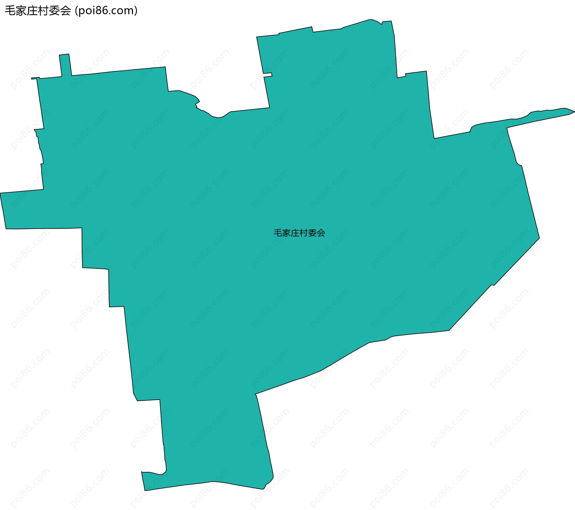 毛家庄村委会边界地图