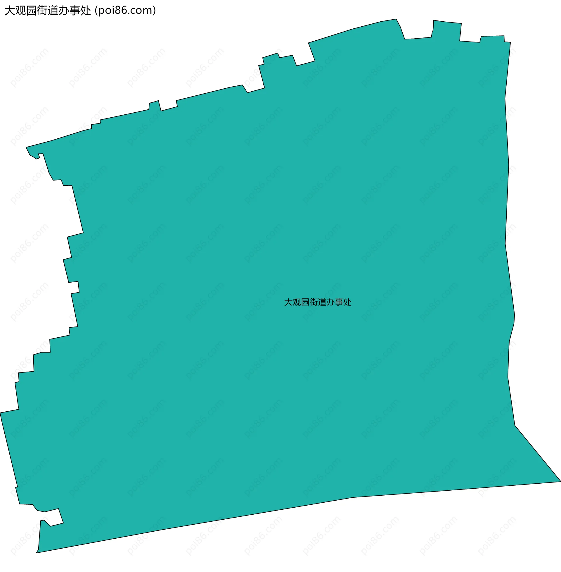 大观园街道办事处边界地图
