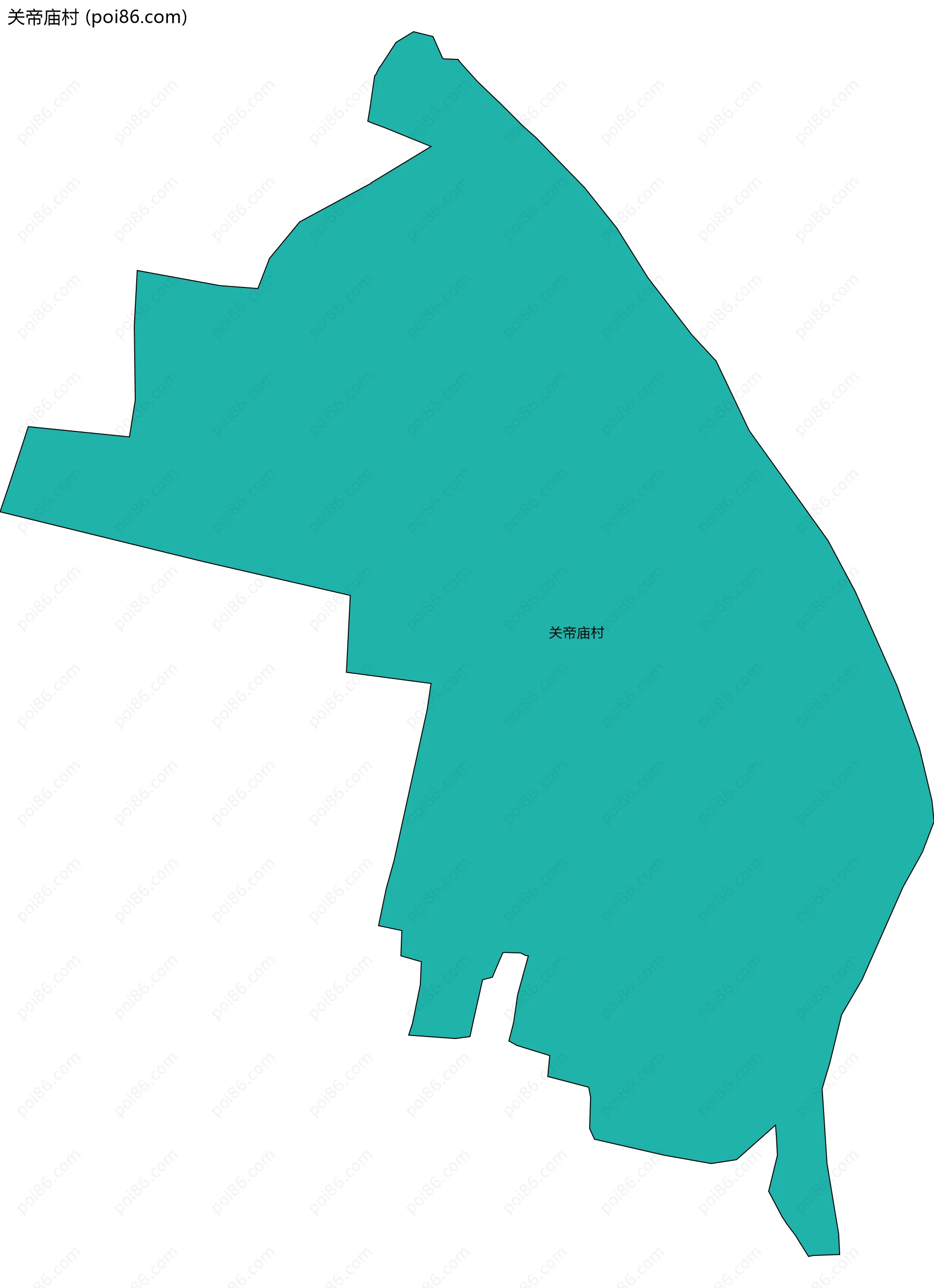 关帝庙村边界地图