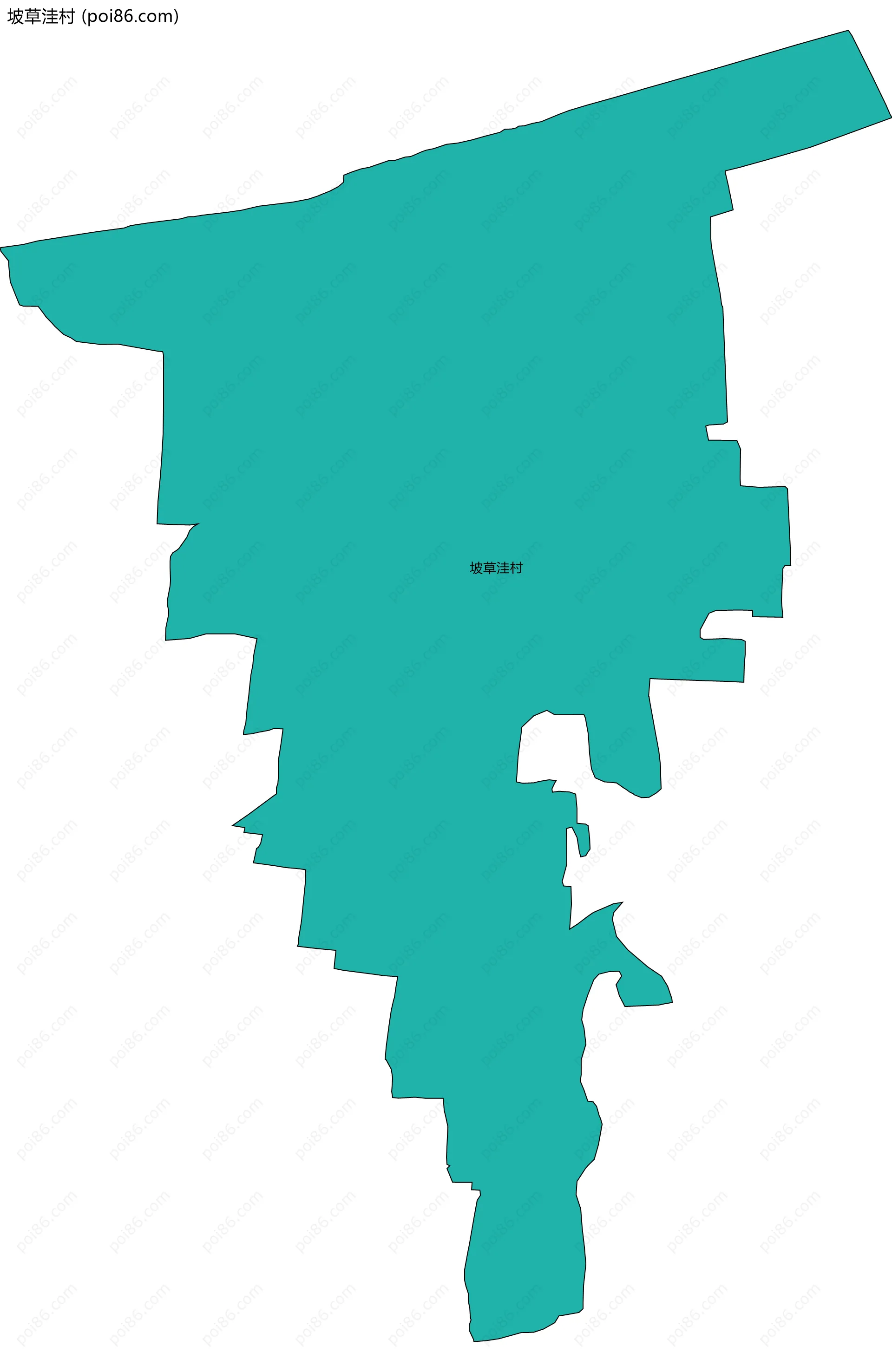 坡草洼村边界地图