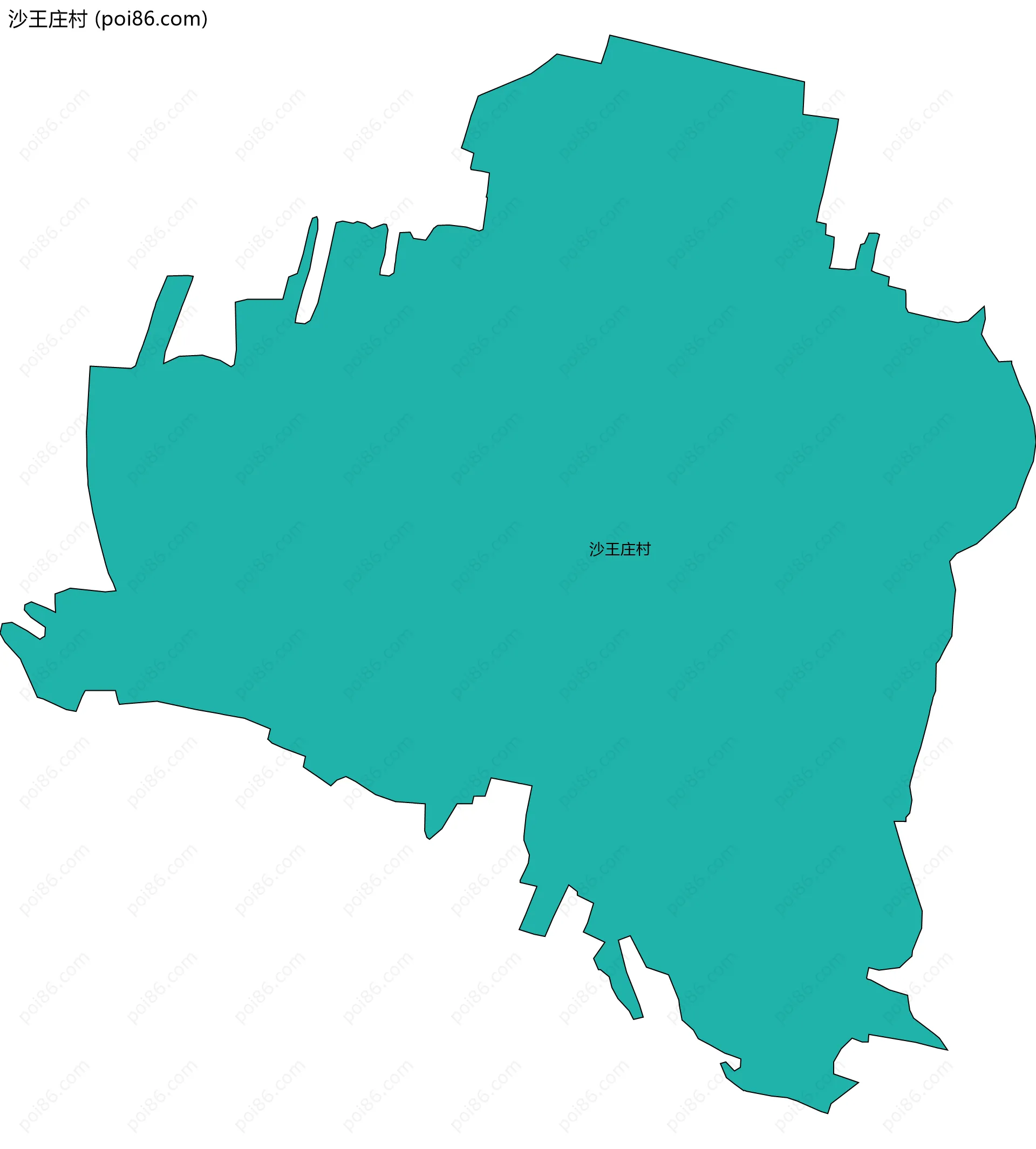 沙王庄村边界地图