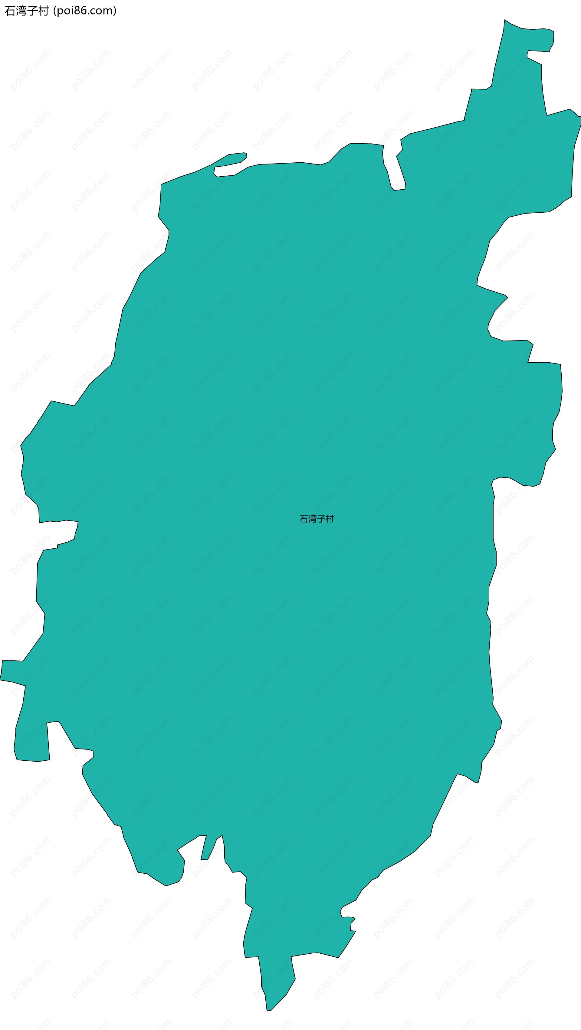 石湾子村边界地图