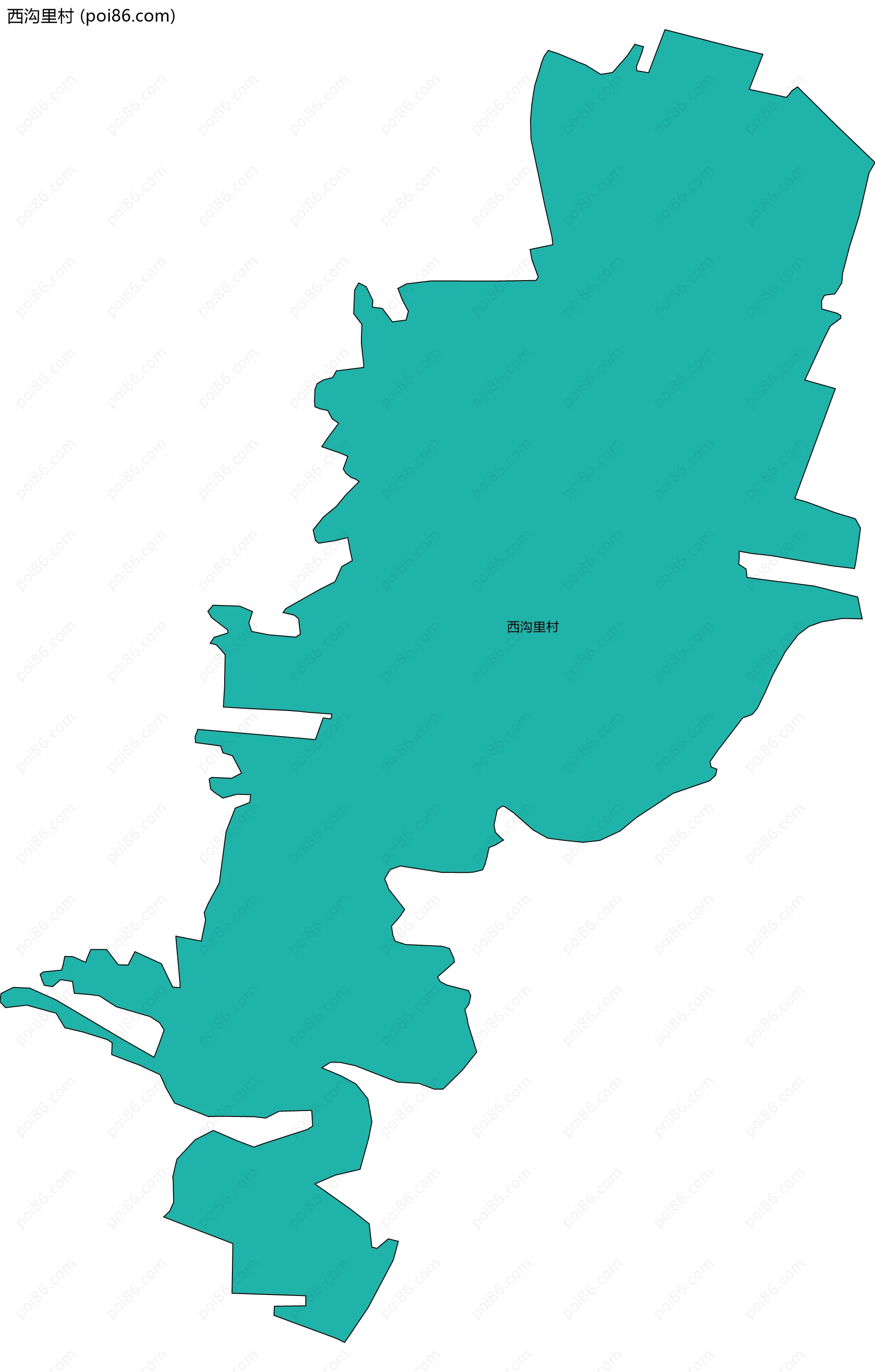 西沟里村边界地图