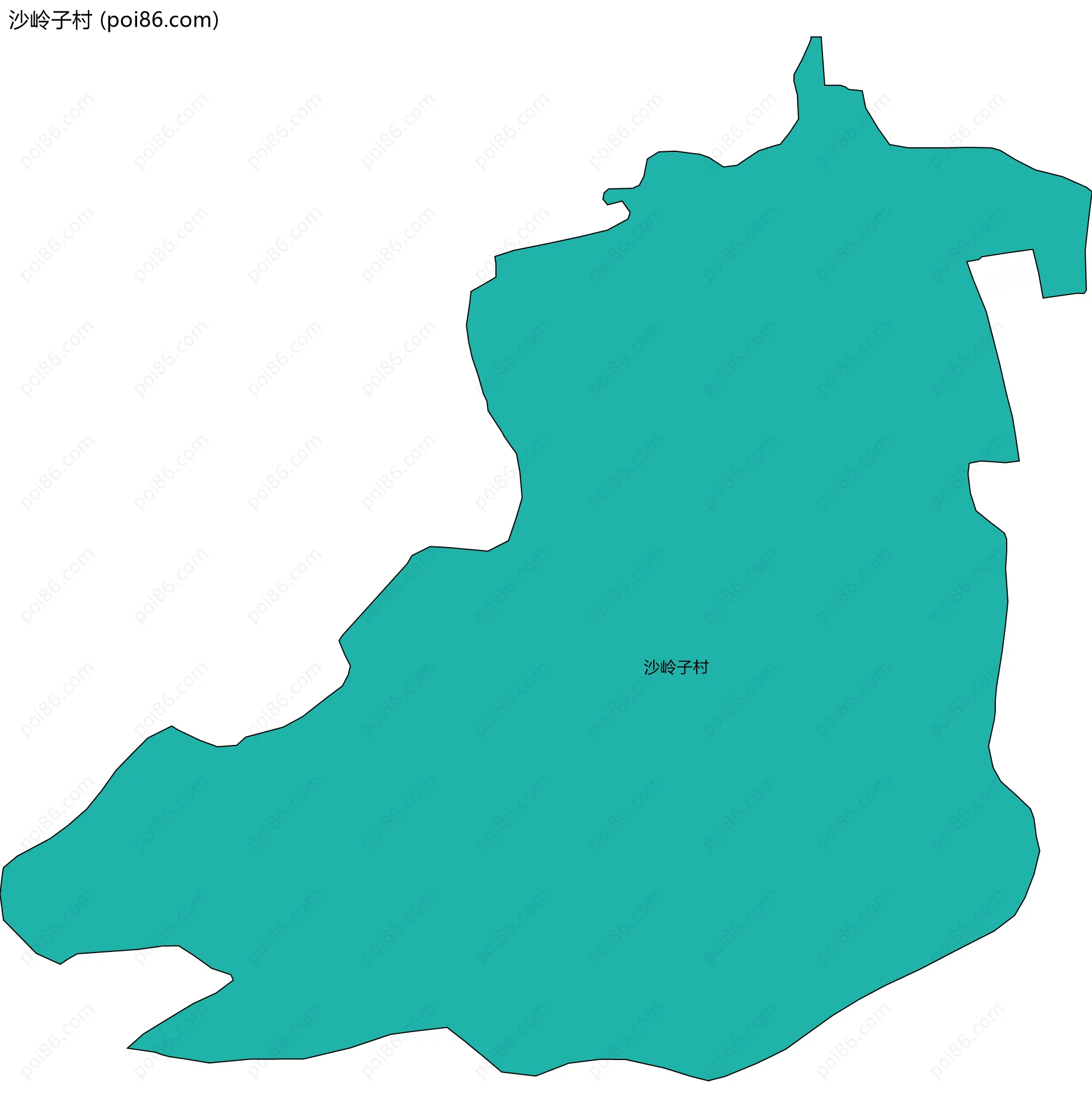 沙岭子村边界地图