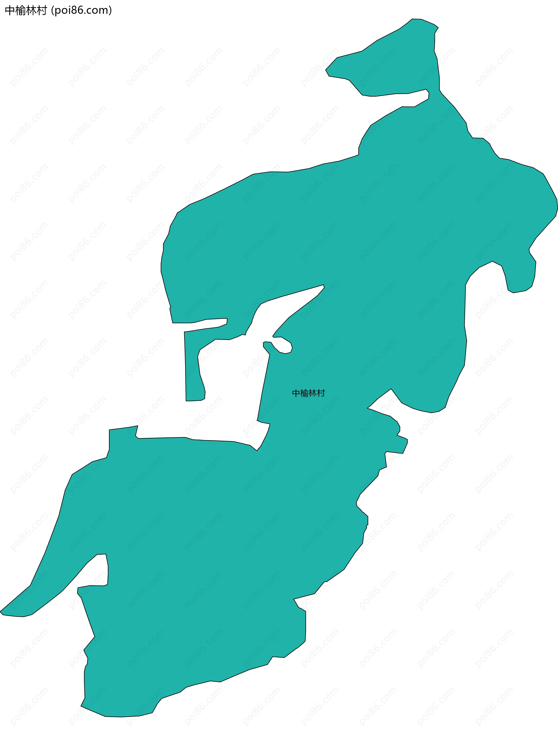 中榆林村边界地图