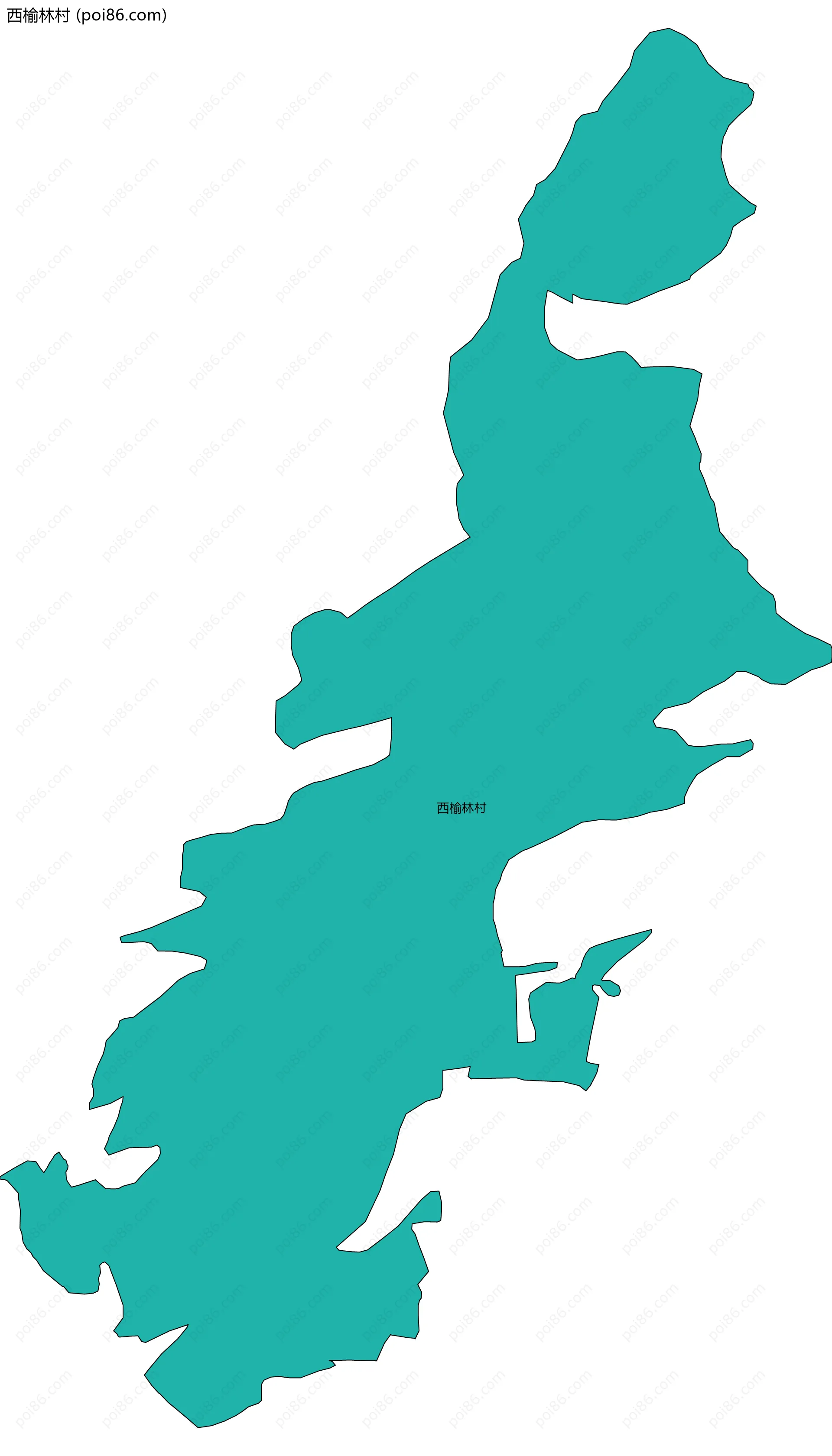 西榆林村边界地图