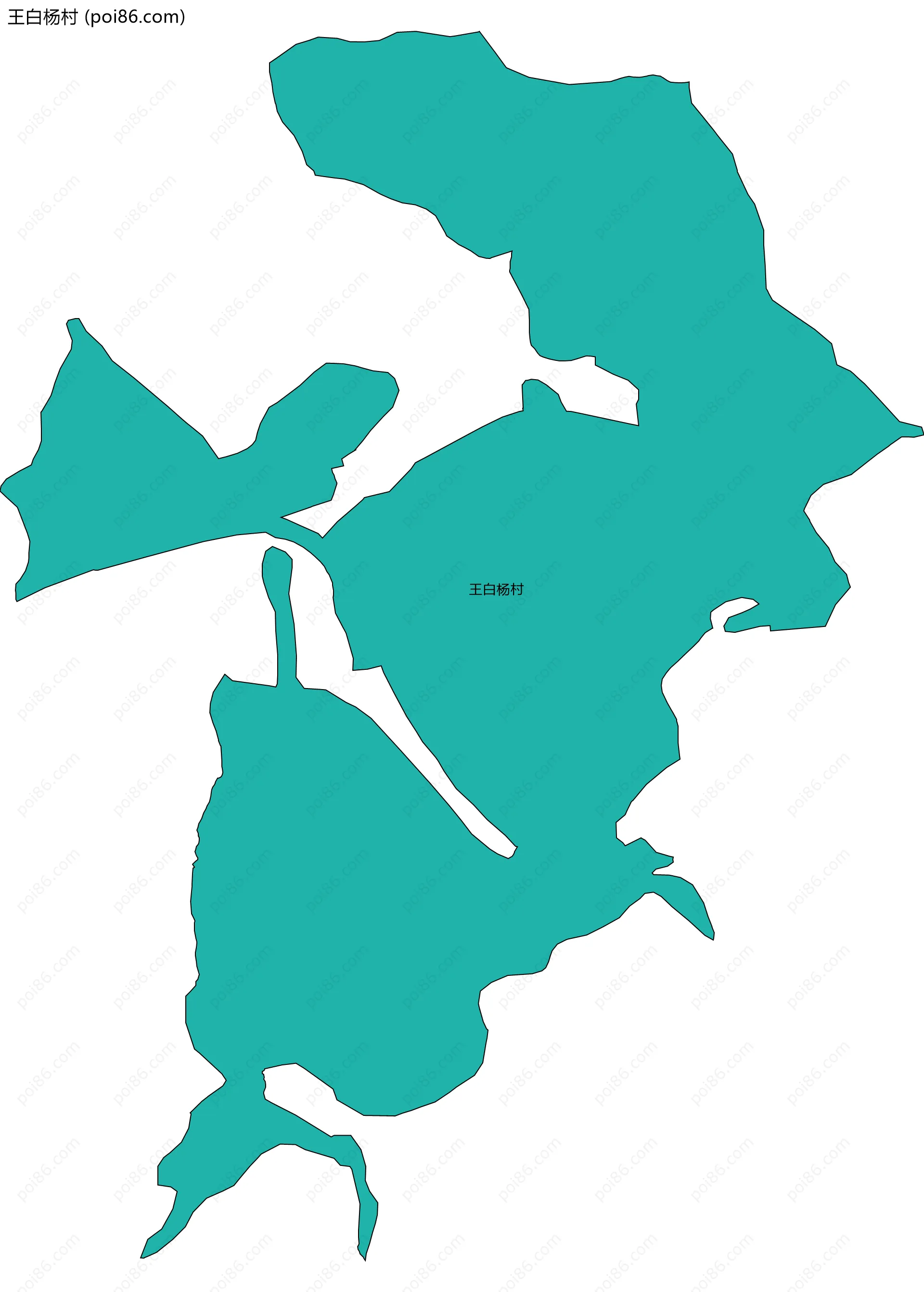 王白杨村边界地图