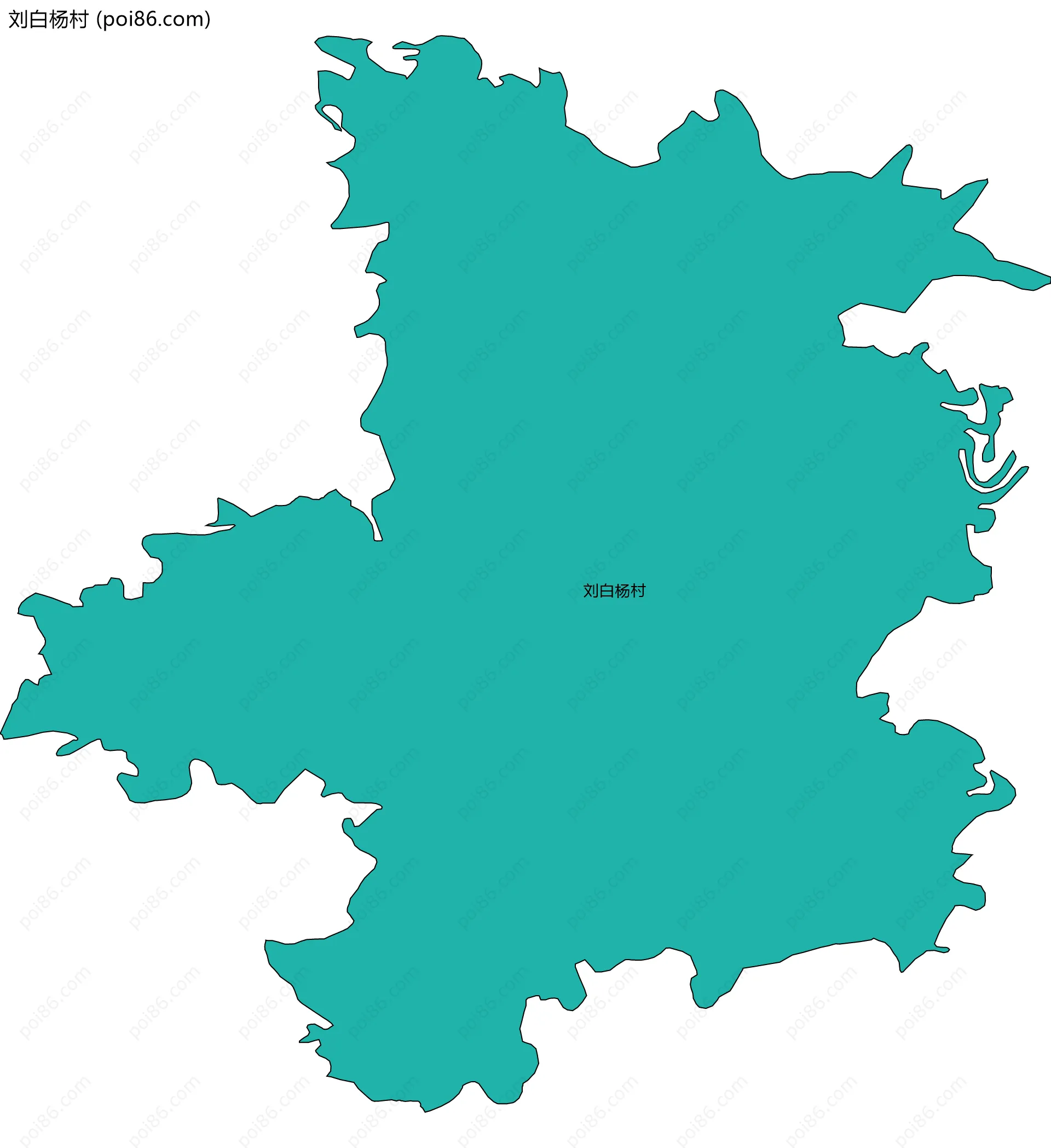 刘白杨村边界地图