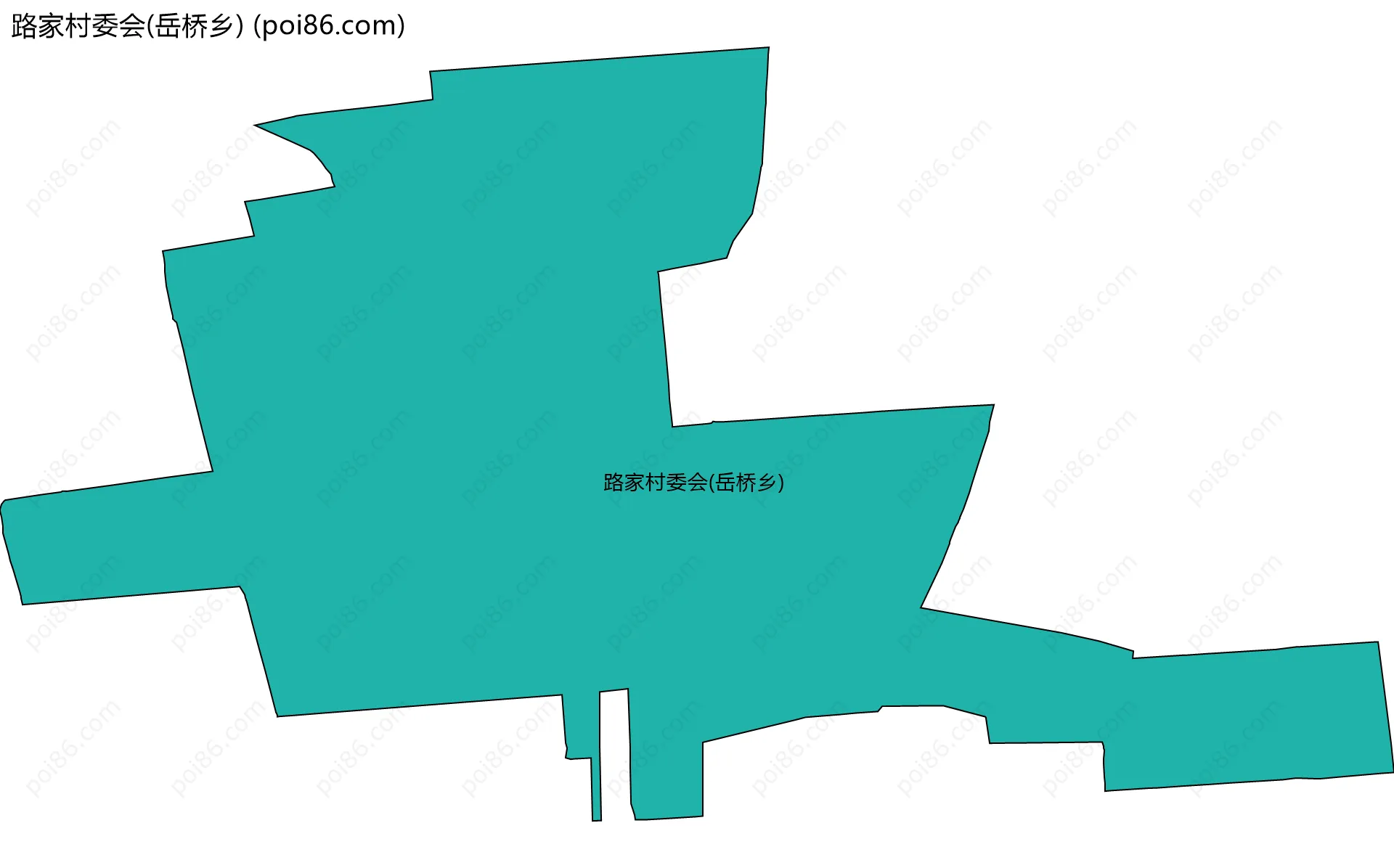 路家村委会(岳桥乡)边界地图