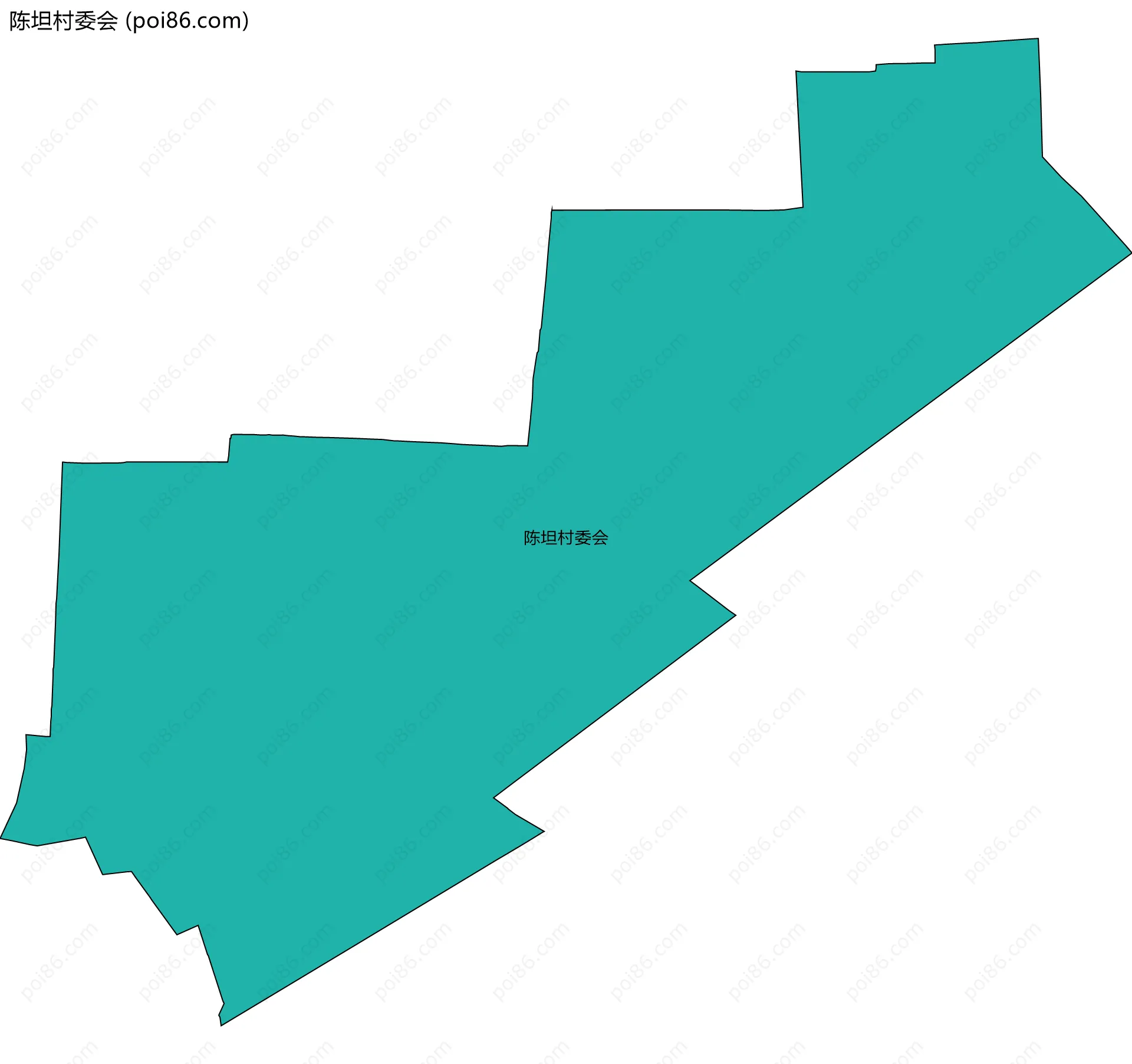 陈坦村委会边界地图