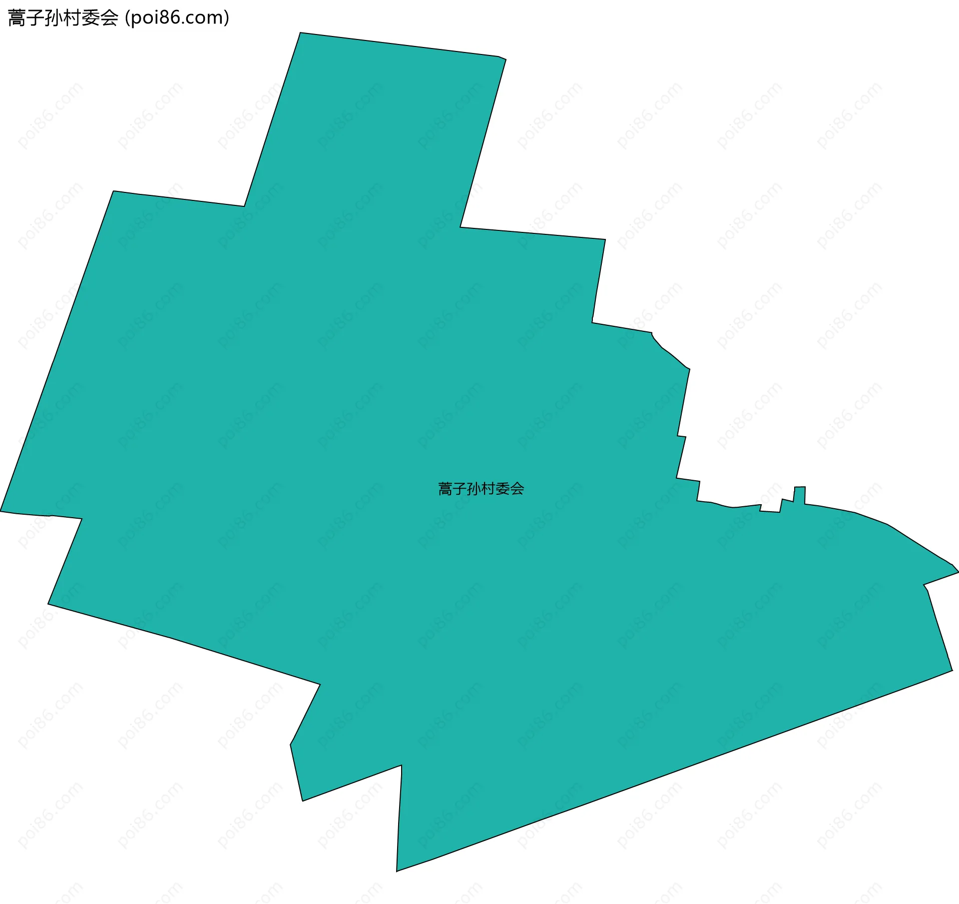 蒿子孙村委会边界地图