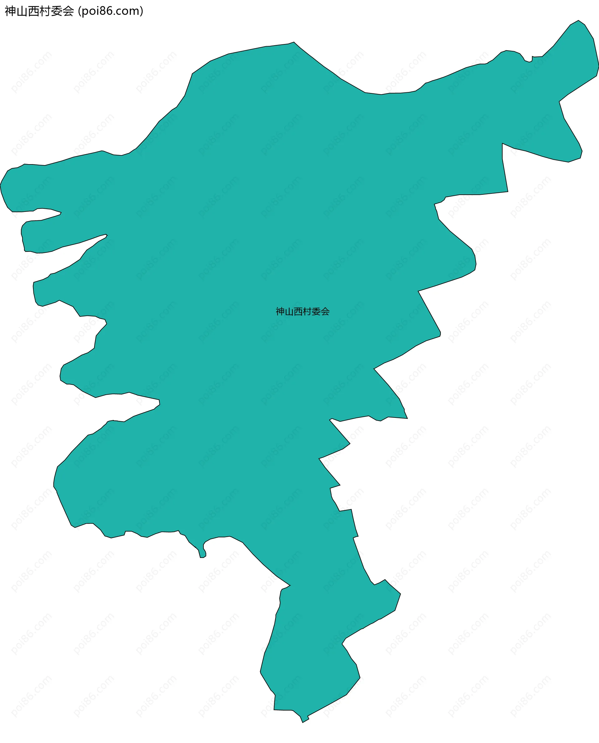 神山西村委会边界地图