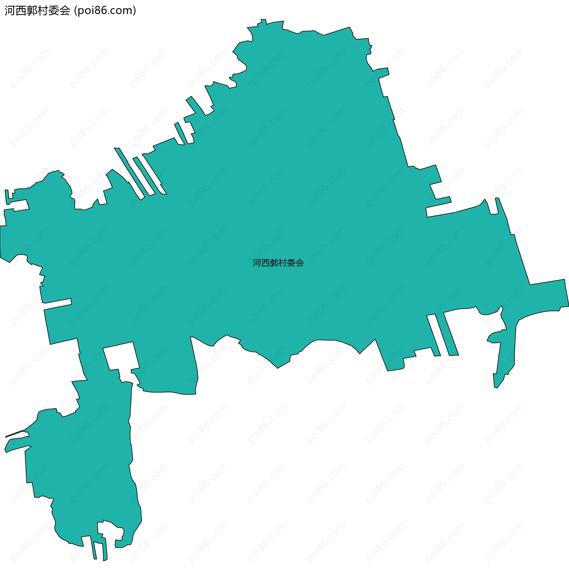 河西郭村委会边界地图