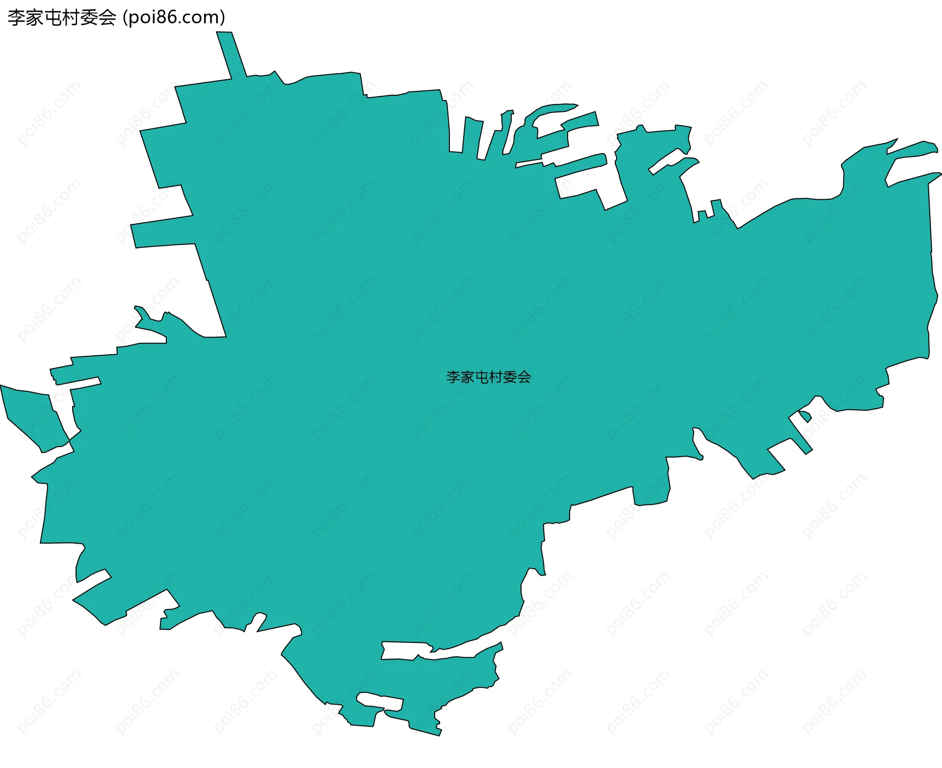 李家屯村委会边界地图