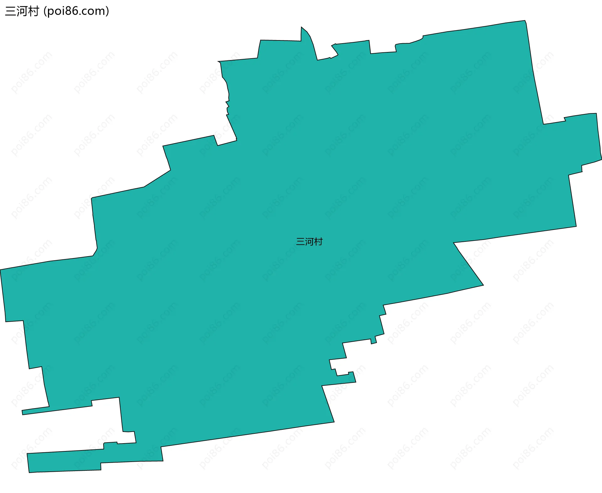 三河村边界地图
