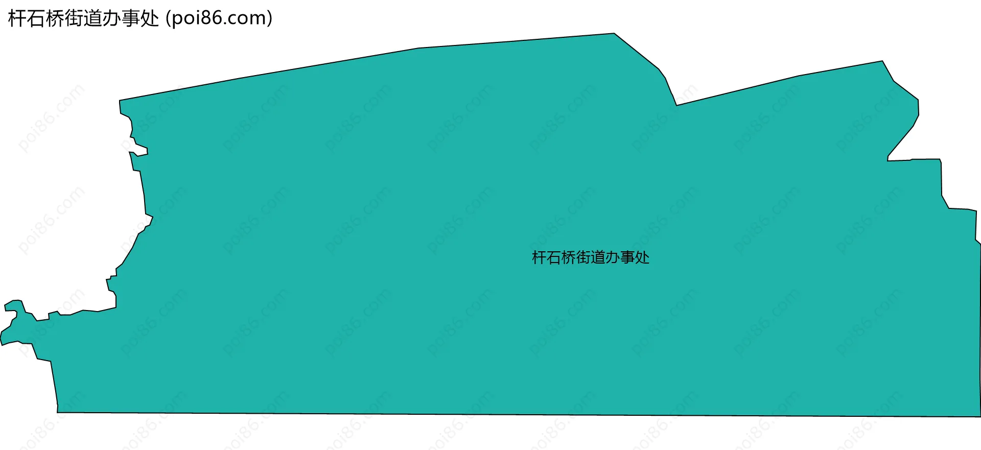 杆石桥街道办事处边界地图(五级行政区划)