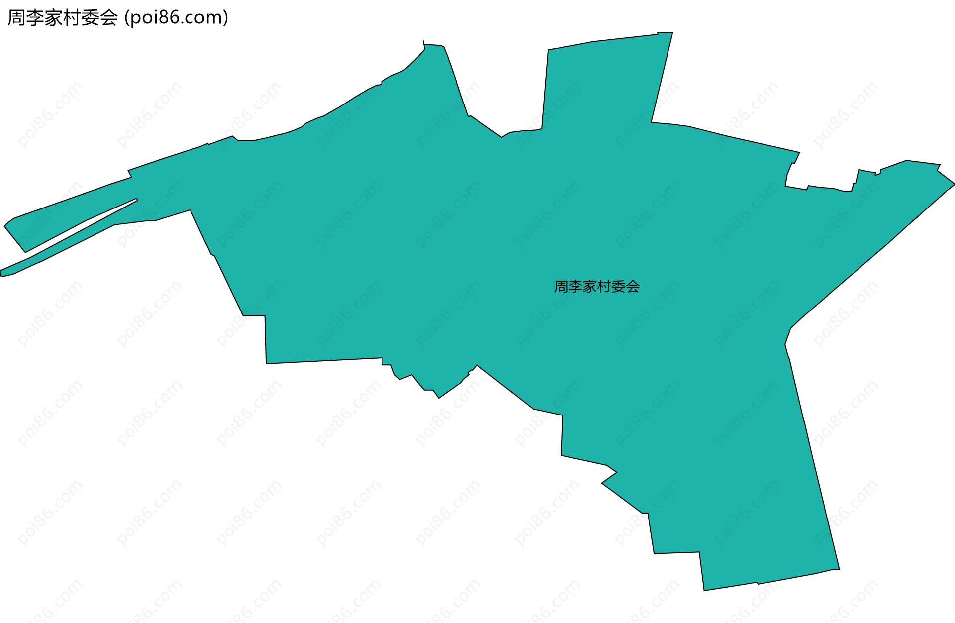 周李家村委会边界地图
