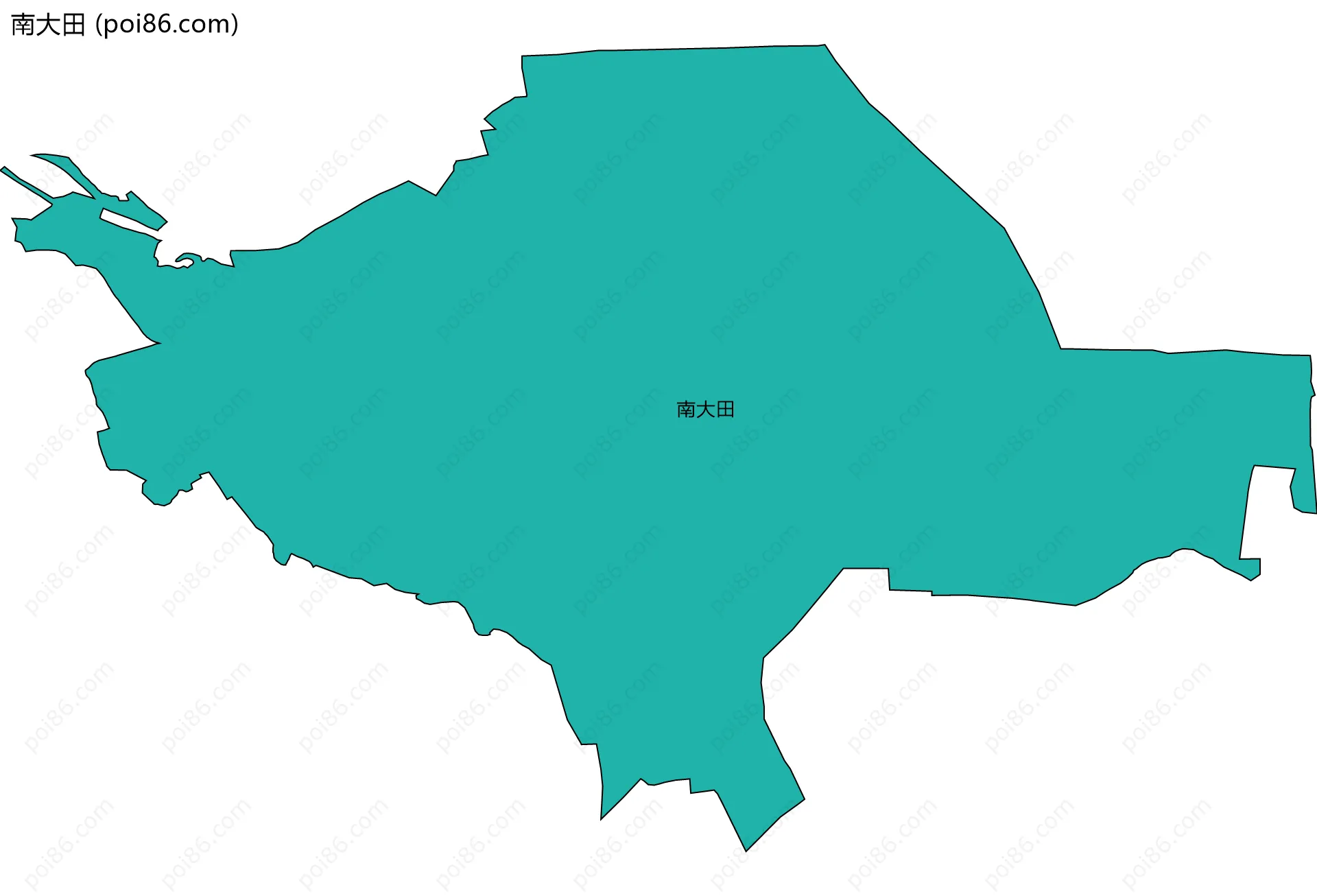 南大田边界地图