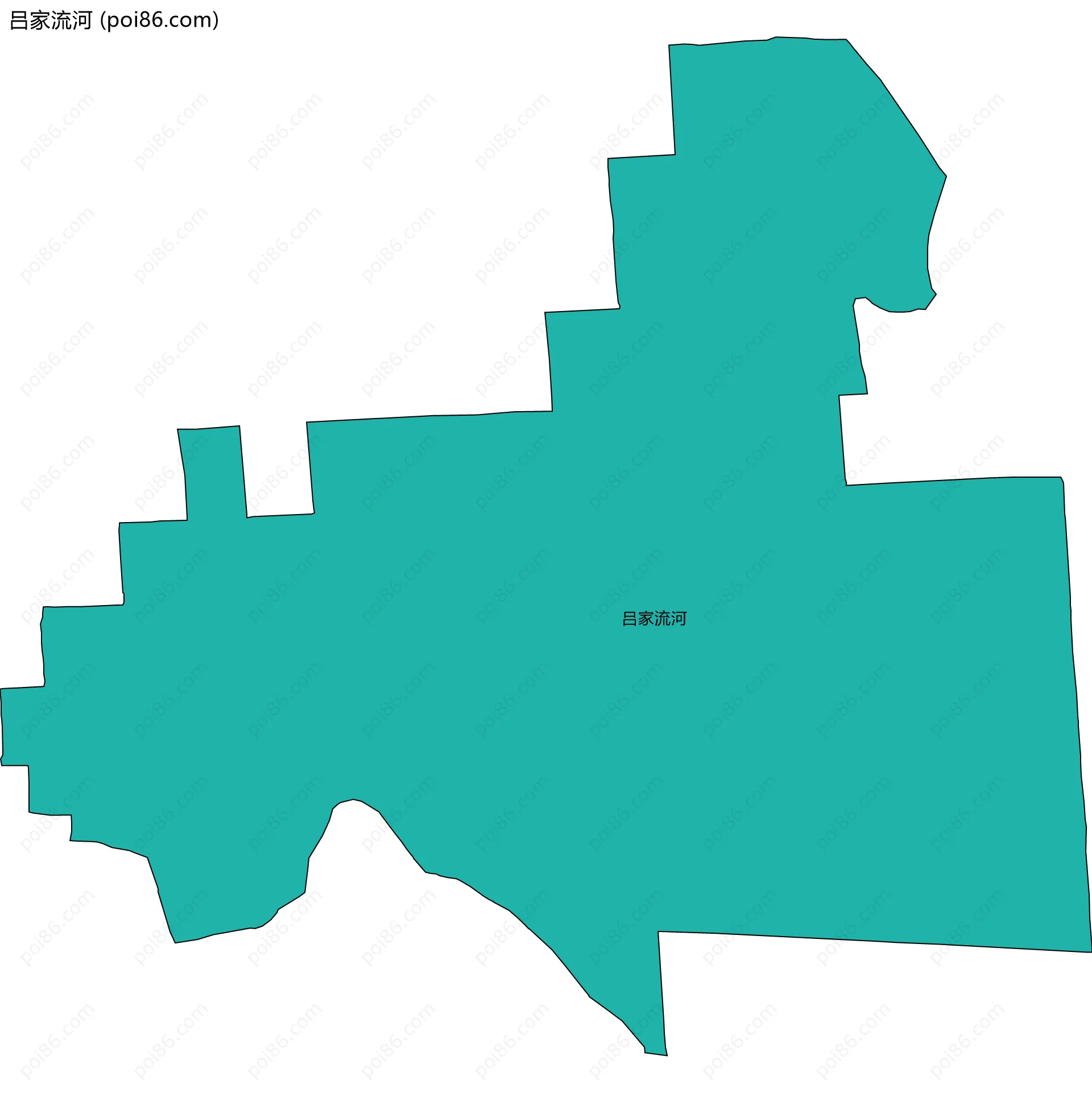 吕家流河边界地图