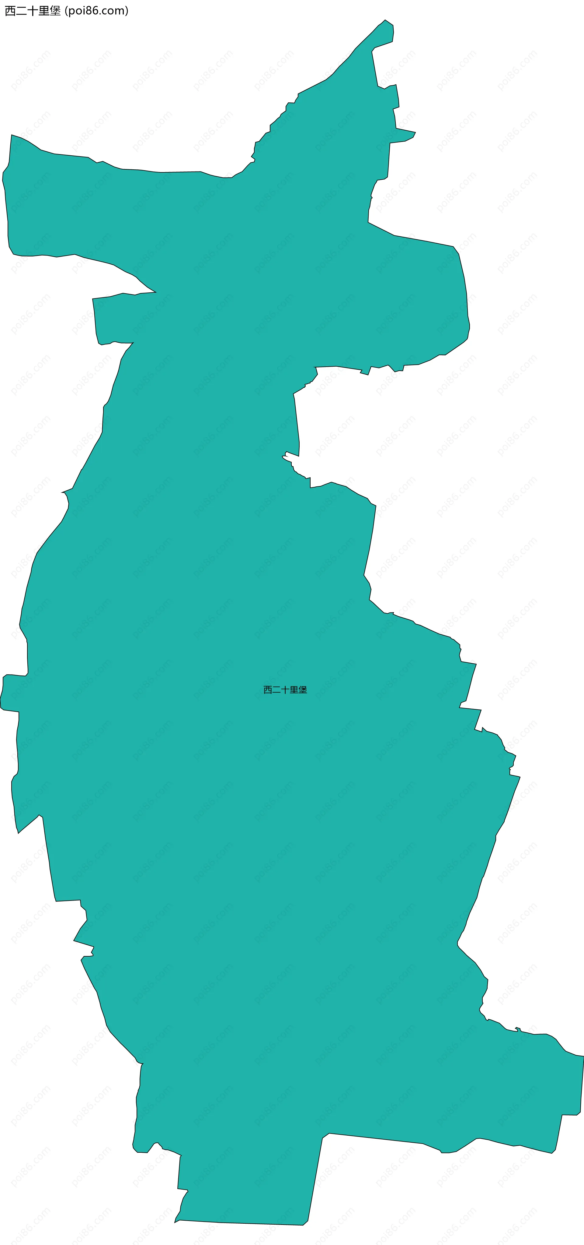 西二十里堡边界地图