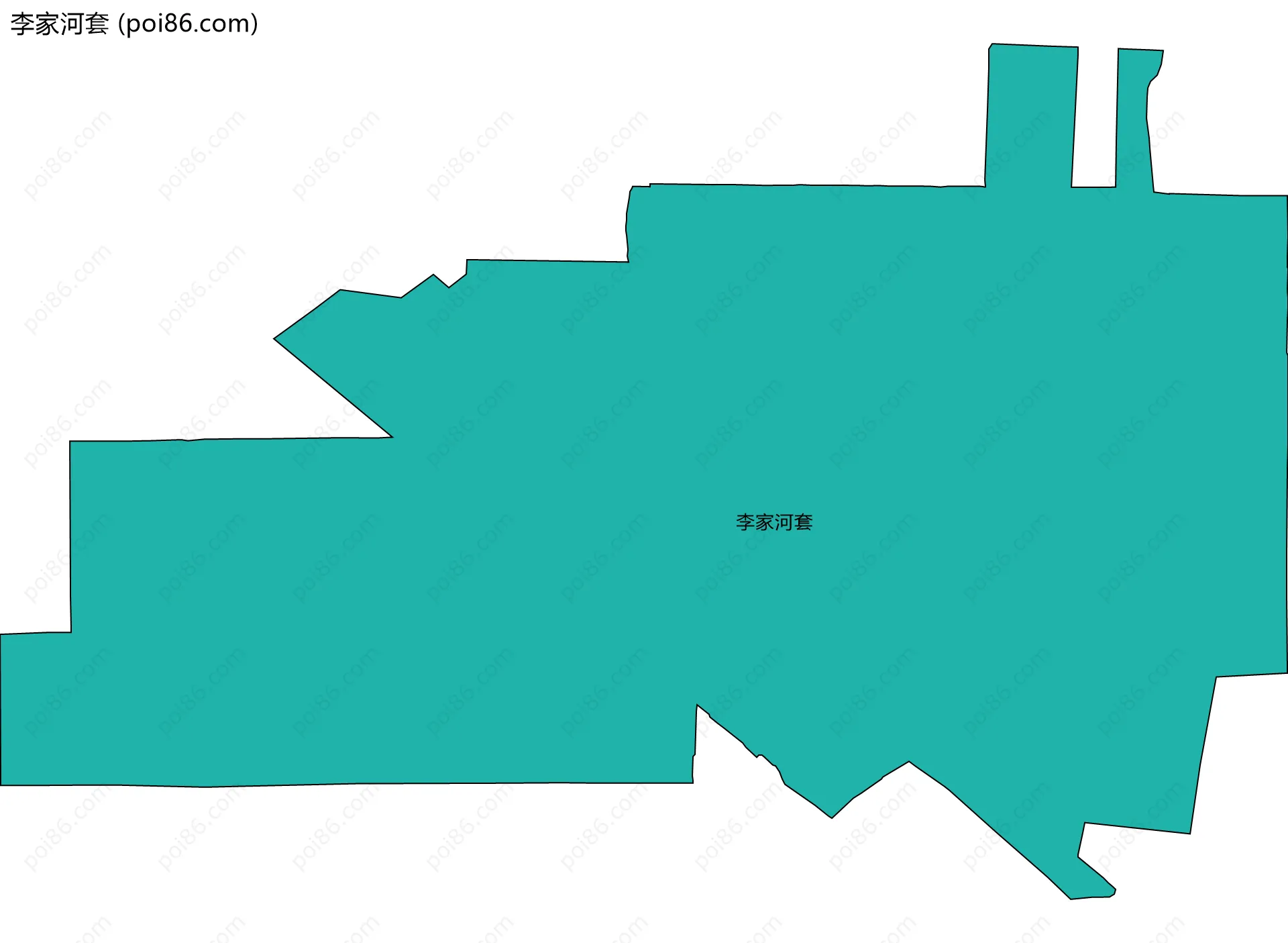 李家河套边界地图