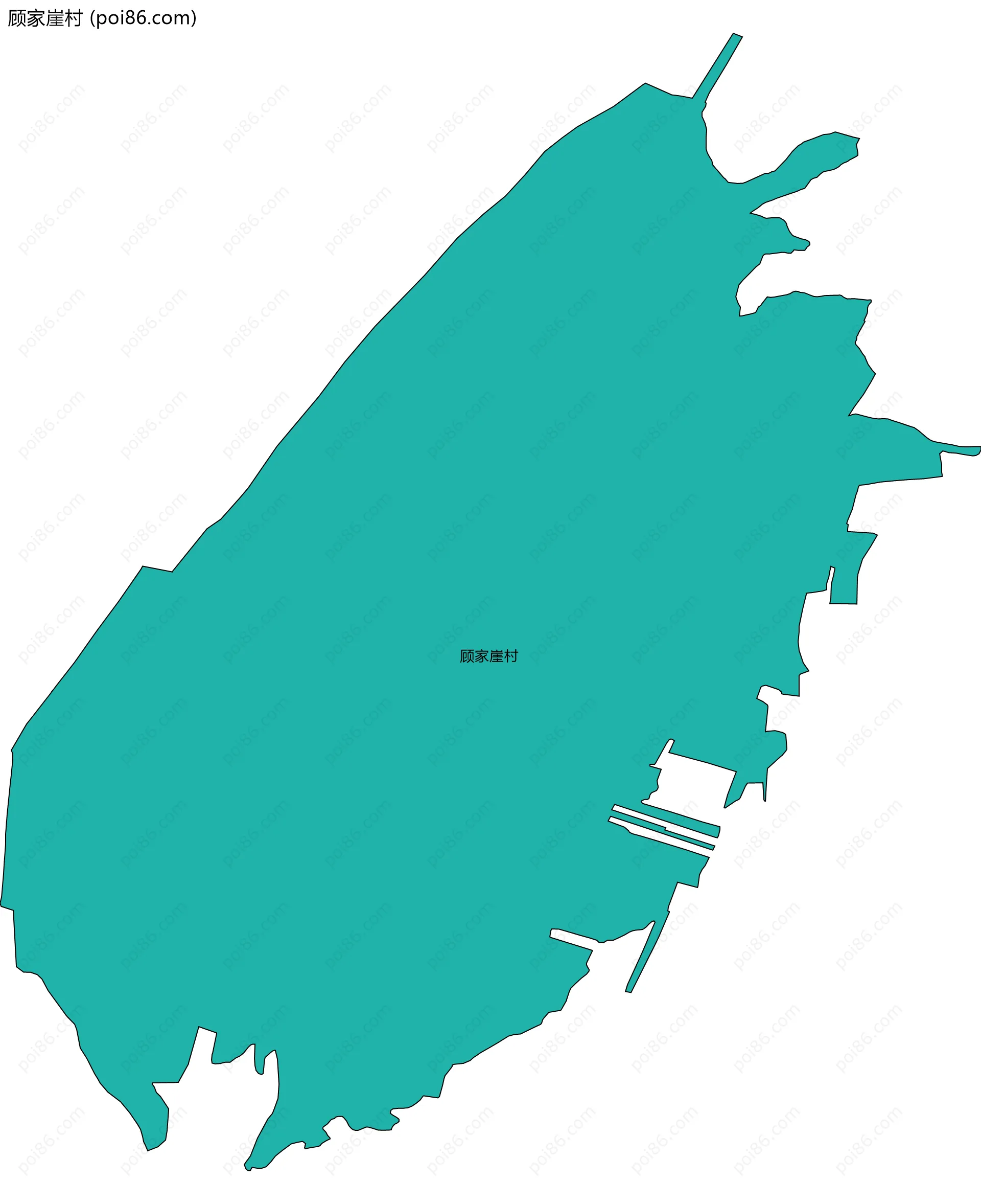 顾家崖村边界地图
