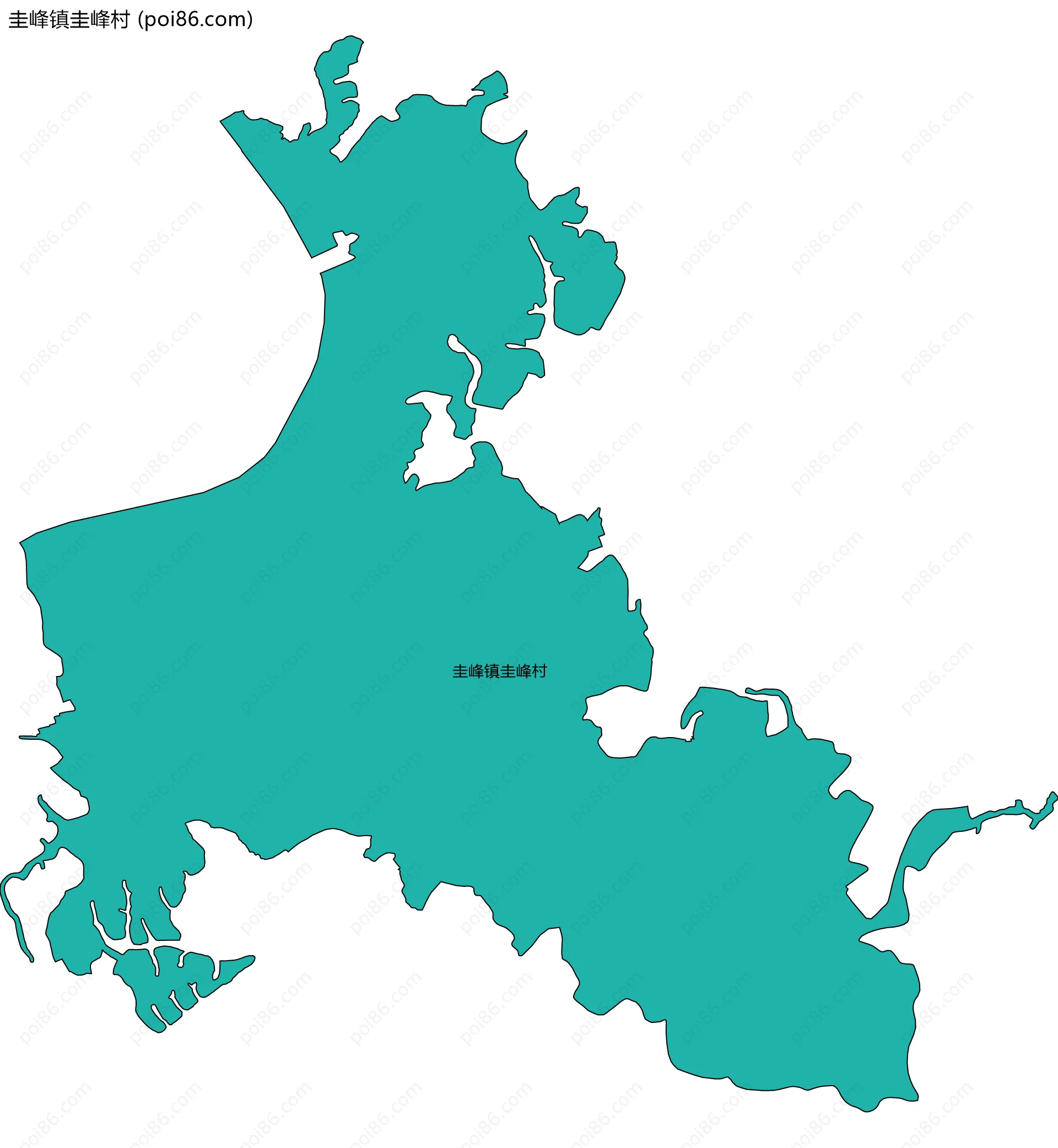 圭峰镇圭峰村边界地图