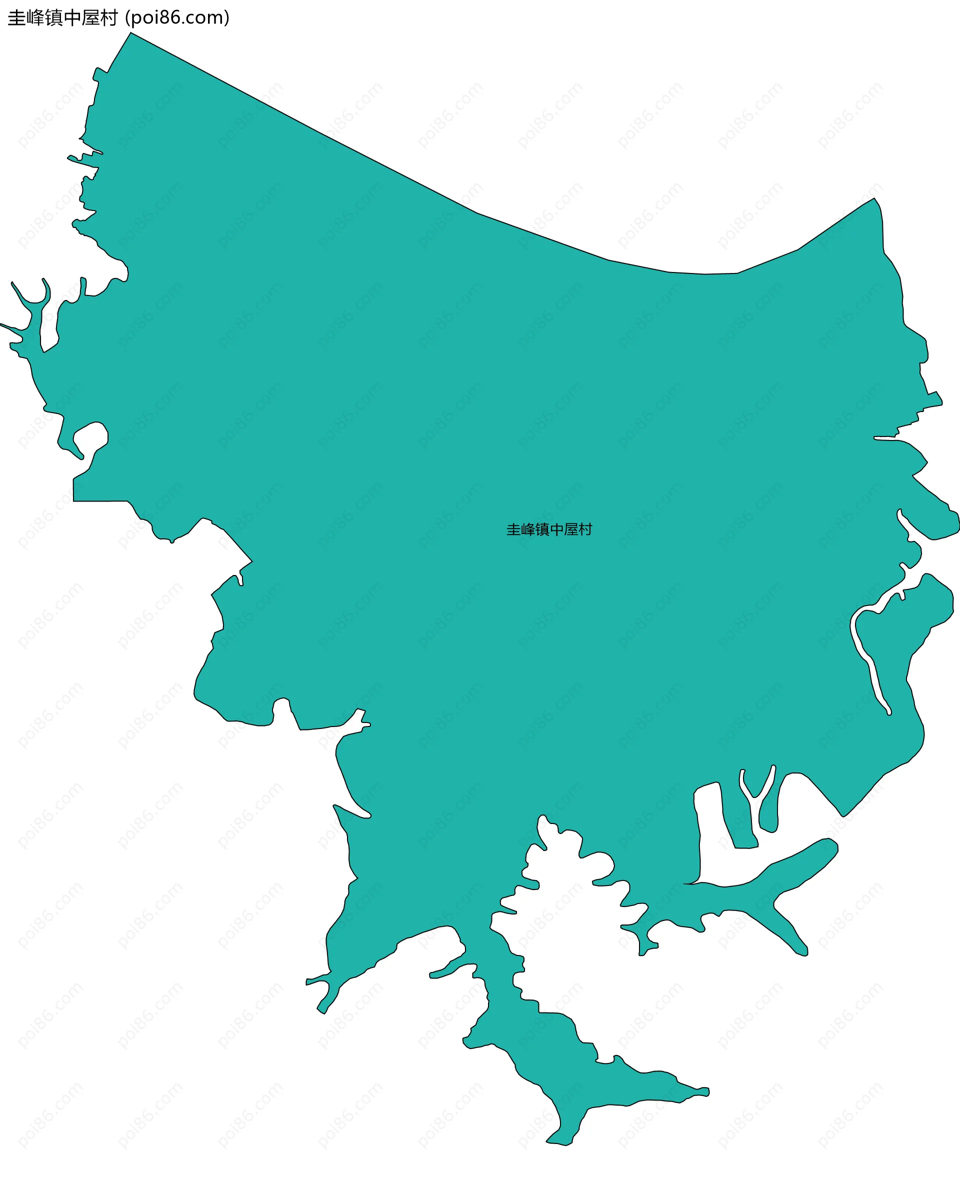 圭峰镇中屋村边界地图