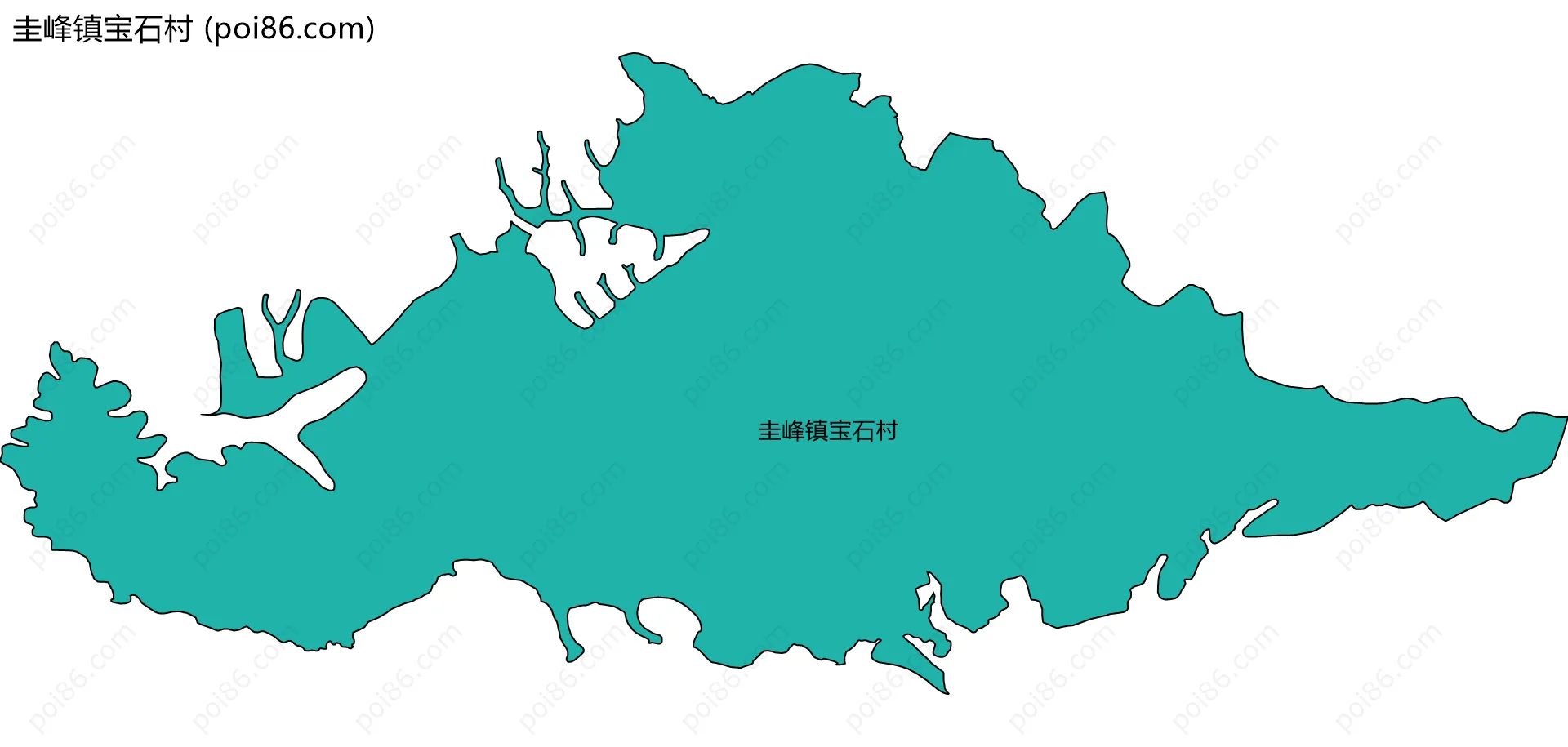 圭峰镇宝石村边界地图