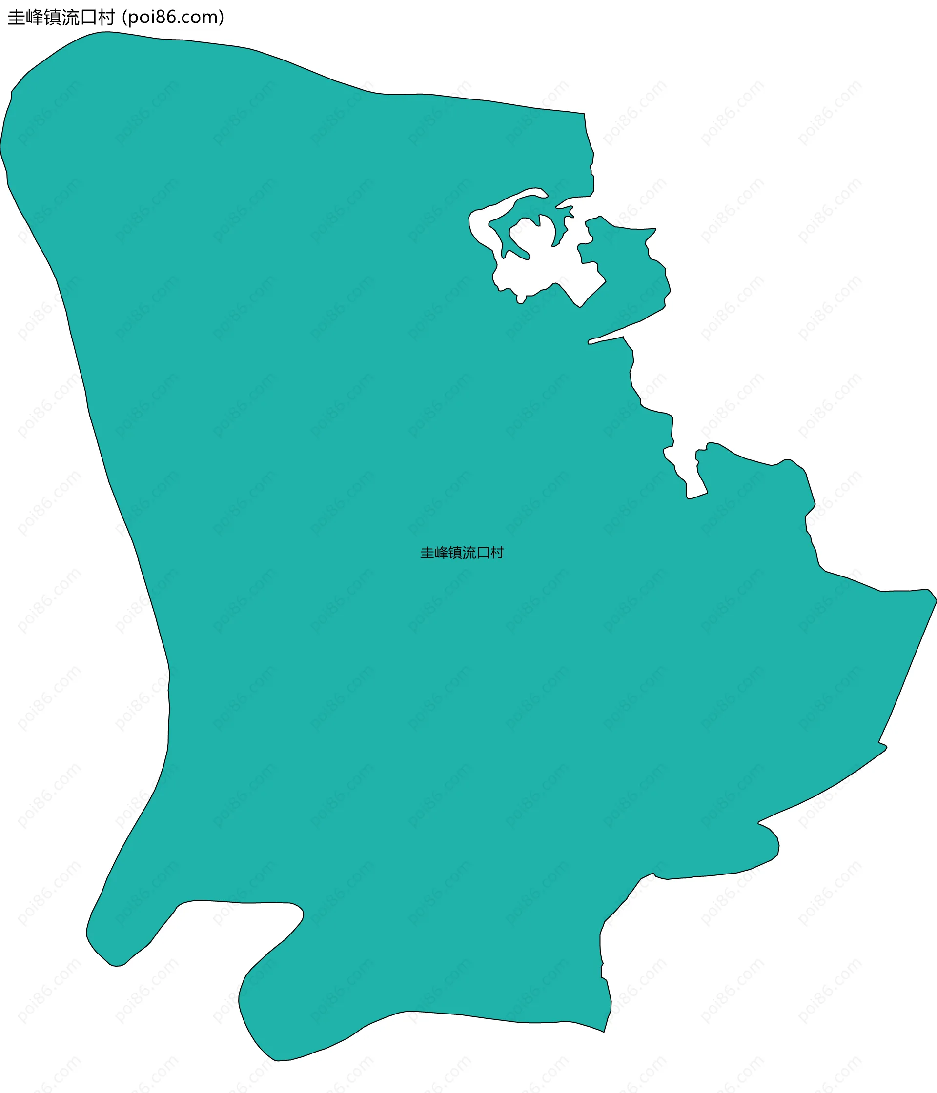 圭峰镇流口村边界地图