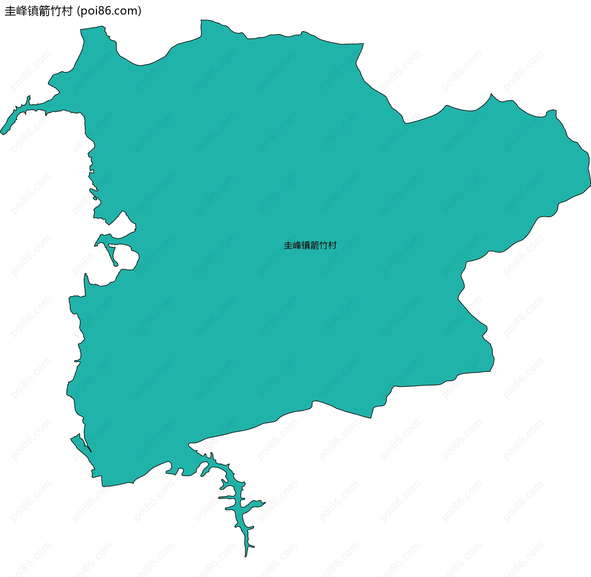 圭峰镇箭竹村边界地图