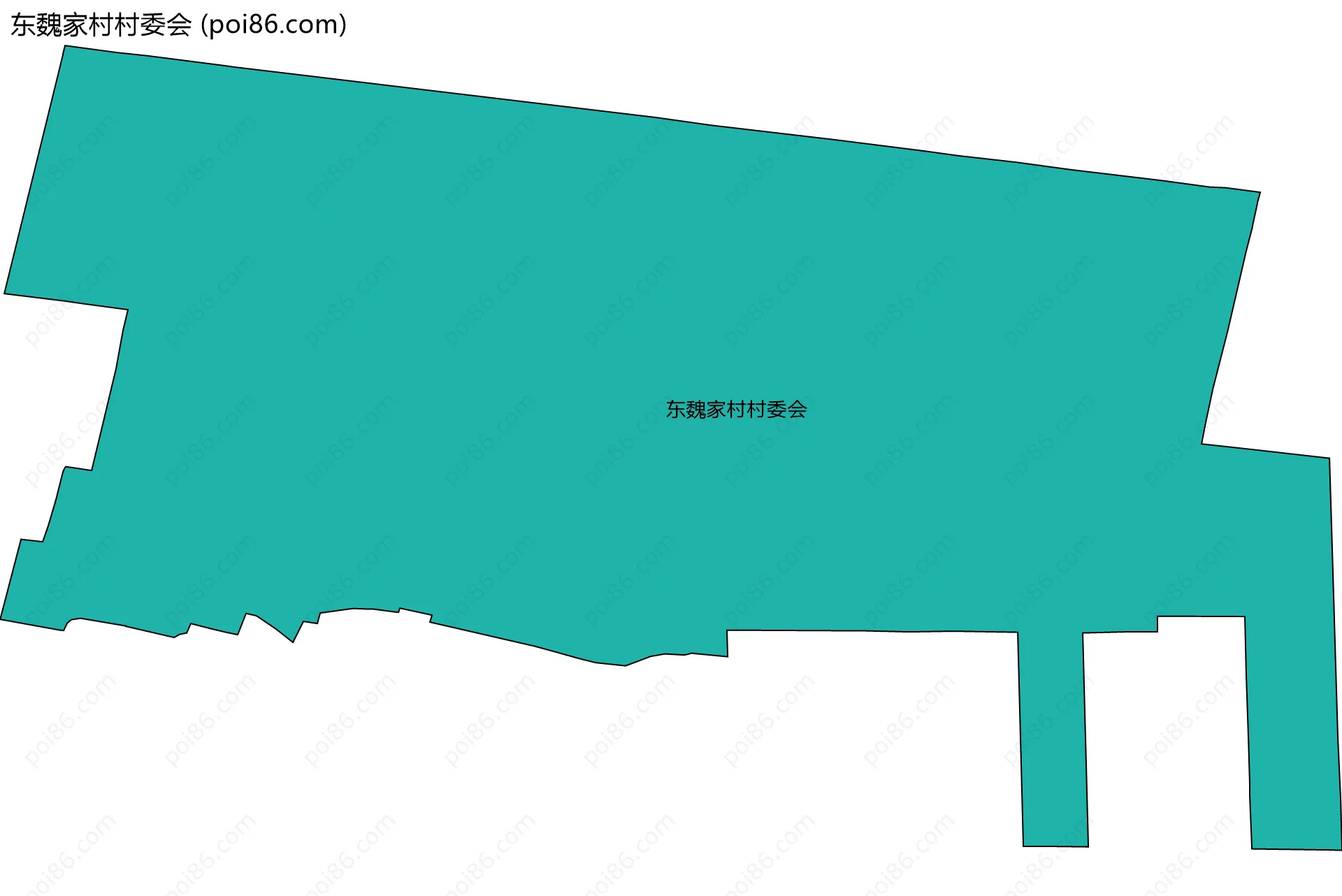 东魏家村村委会边界地图