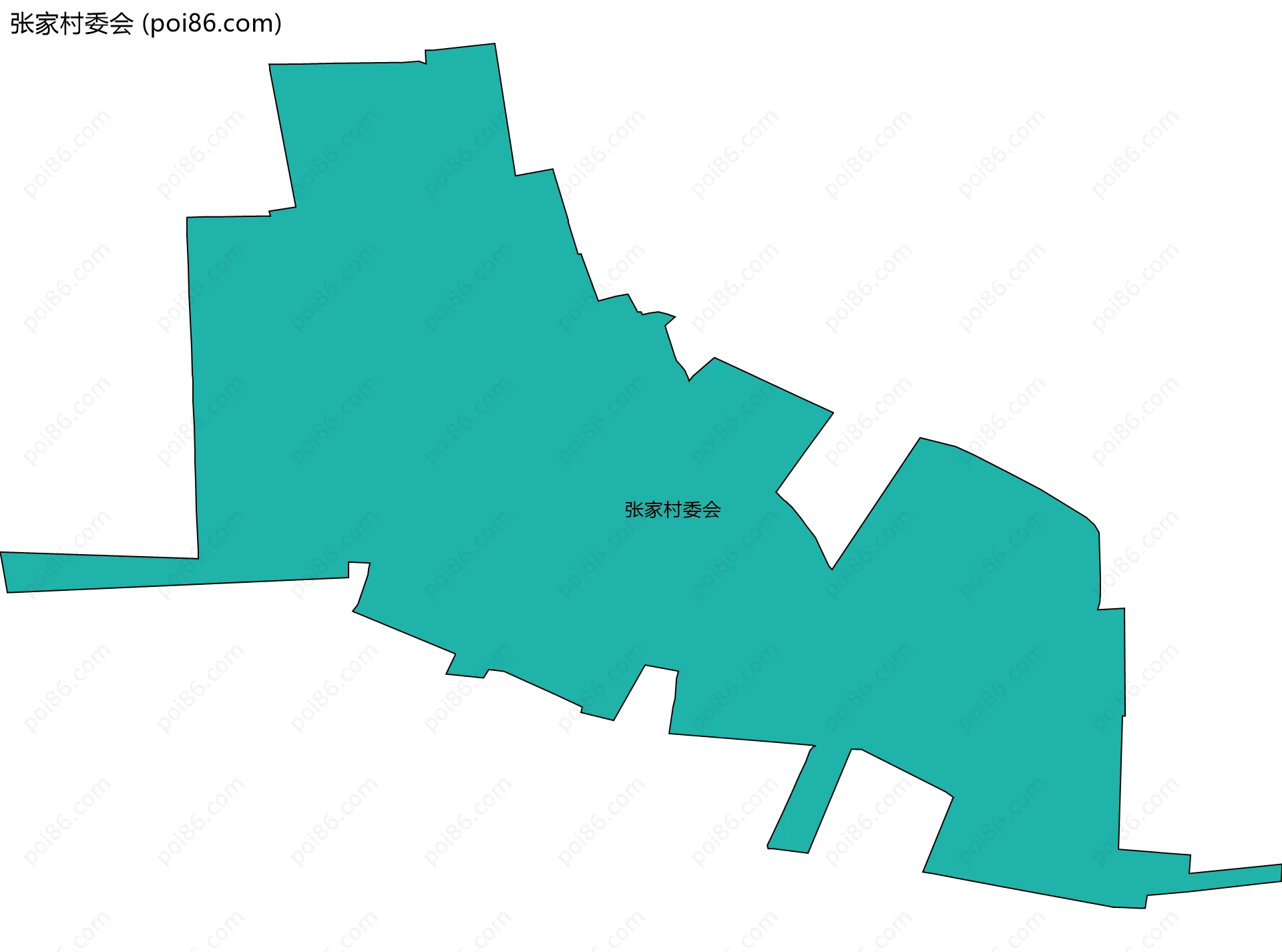 张家村委会边界地图