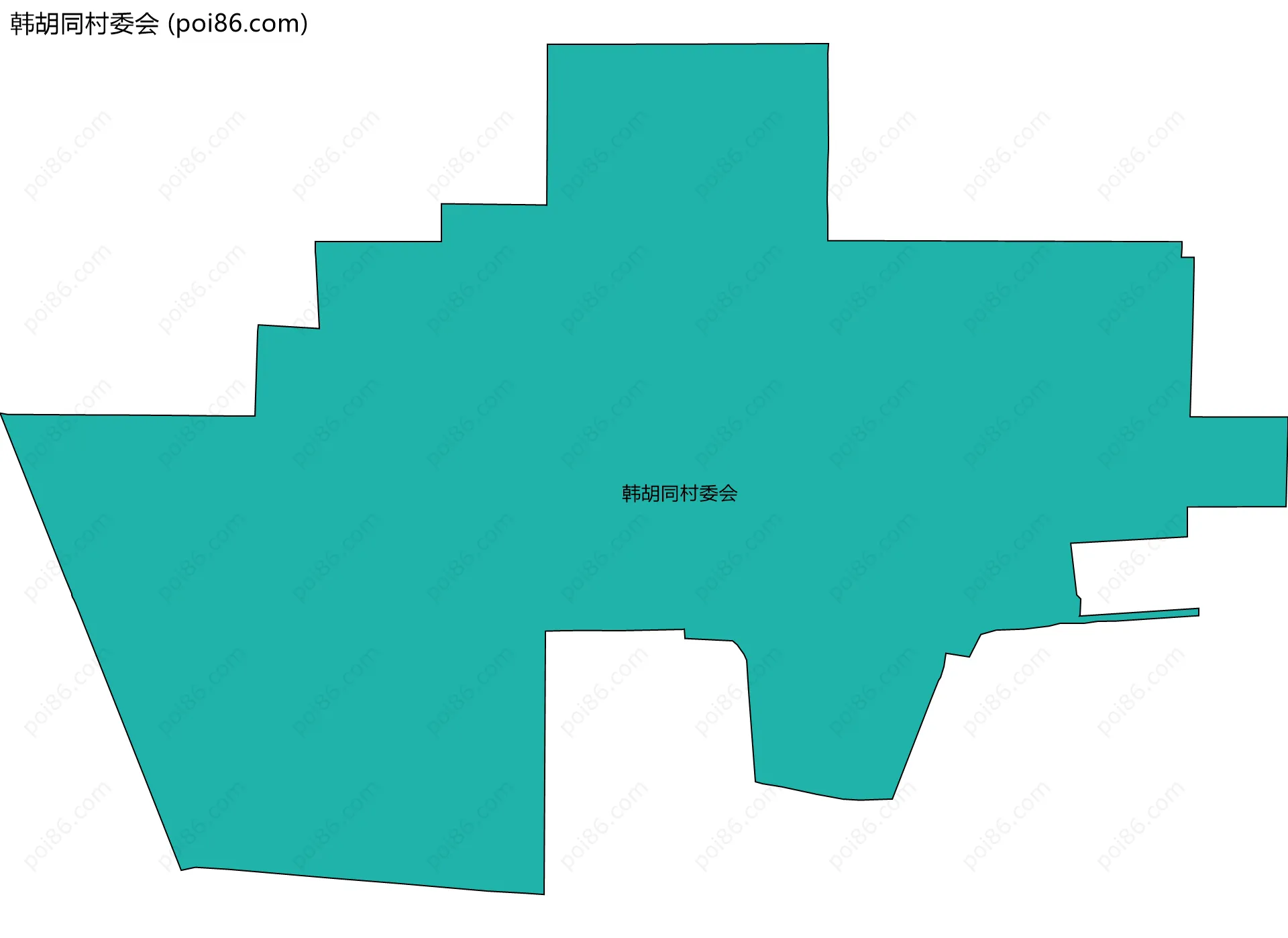 韩胡同村委会边界地图