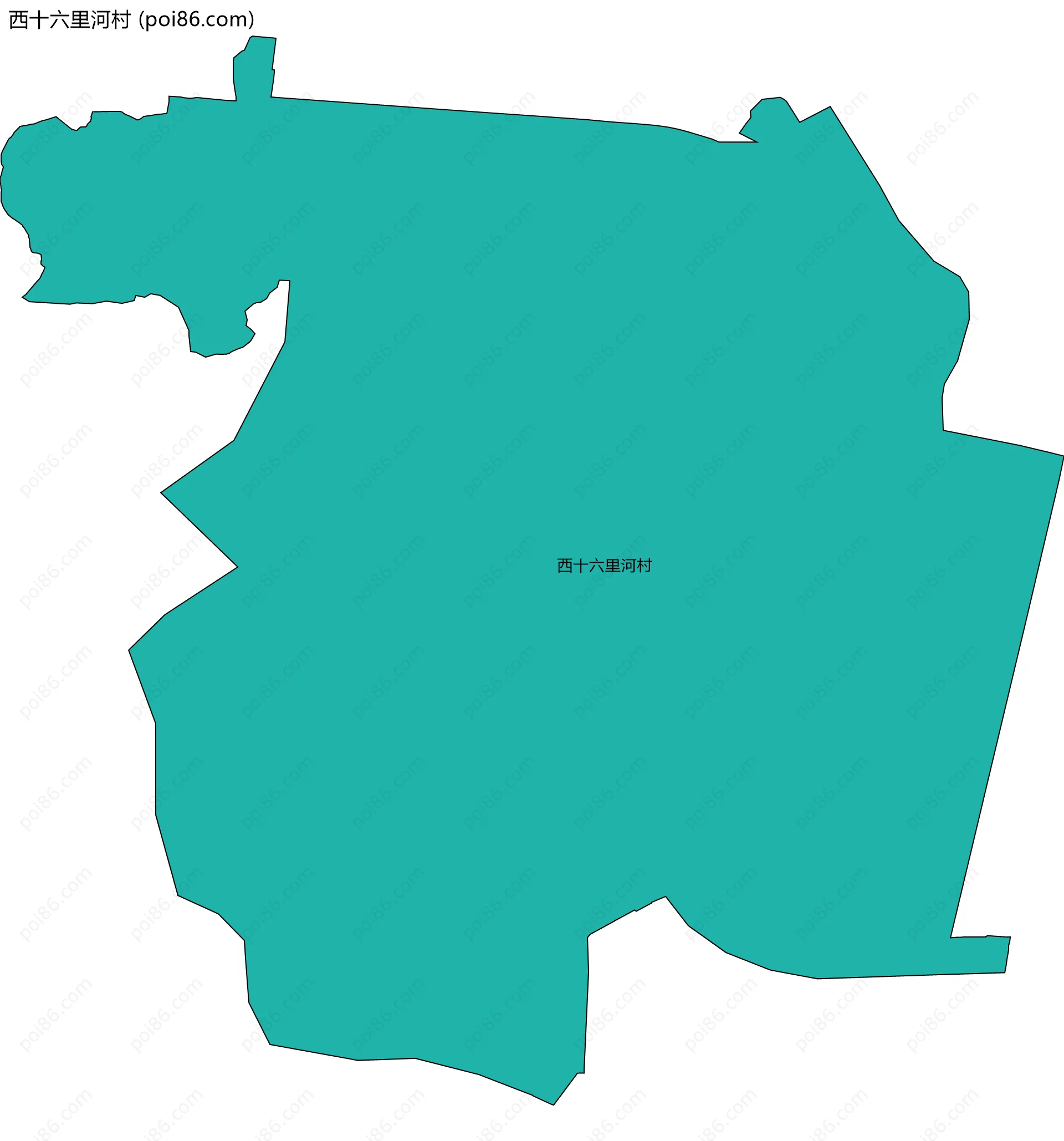 西十六里河村边界地图