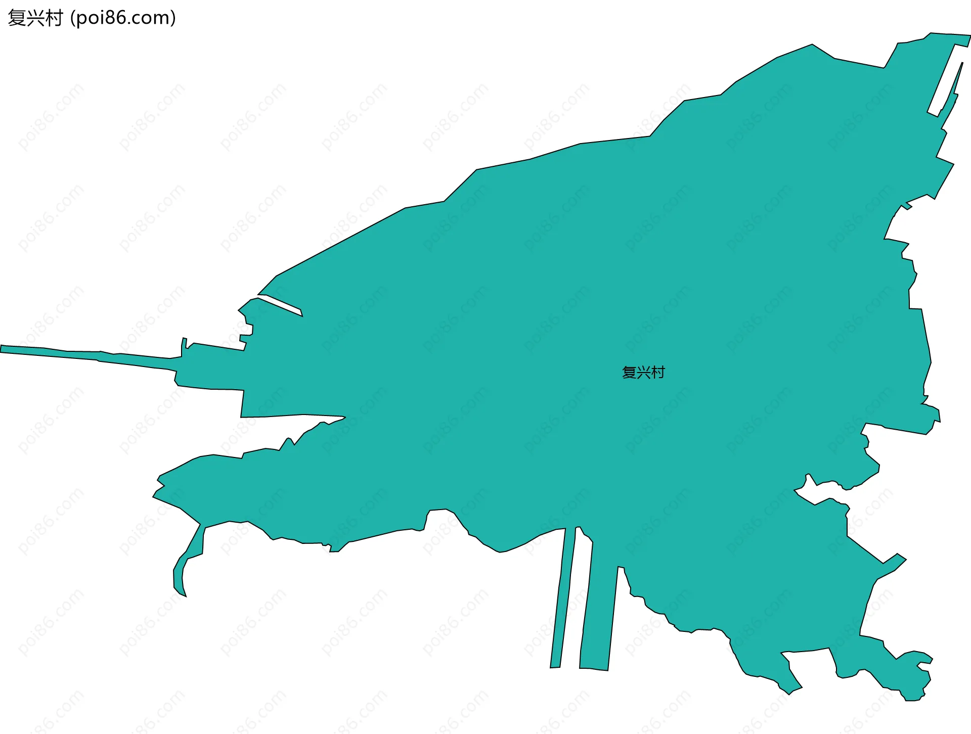 复兴村边界地图