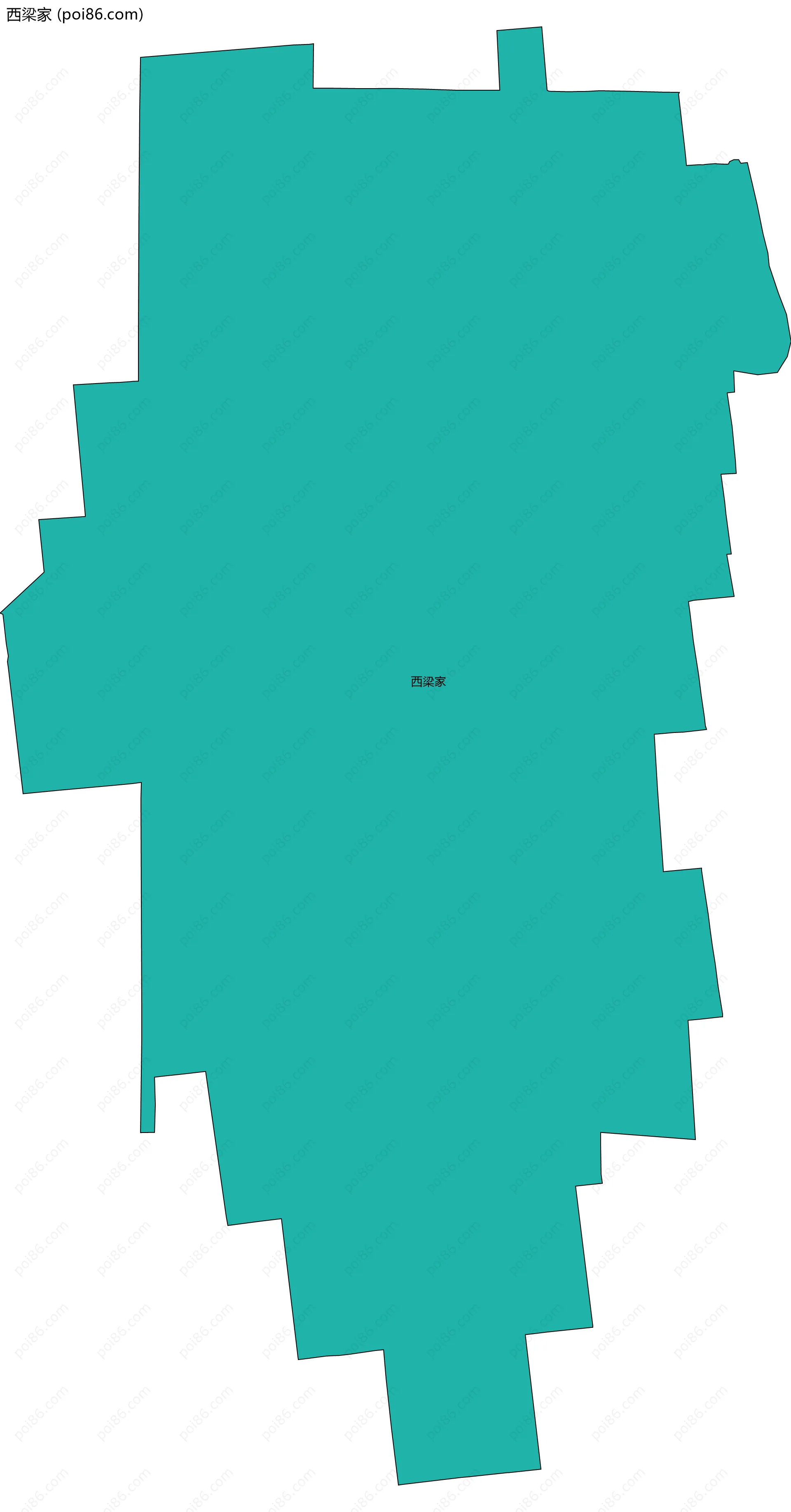 西梁家边界地图