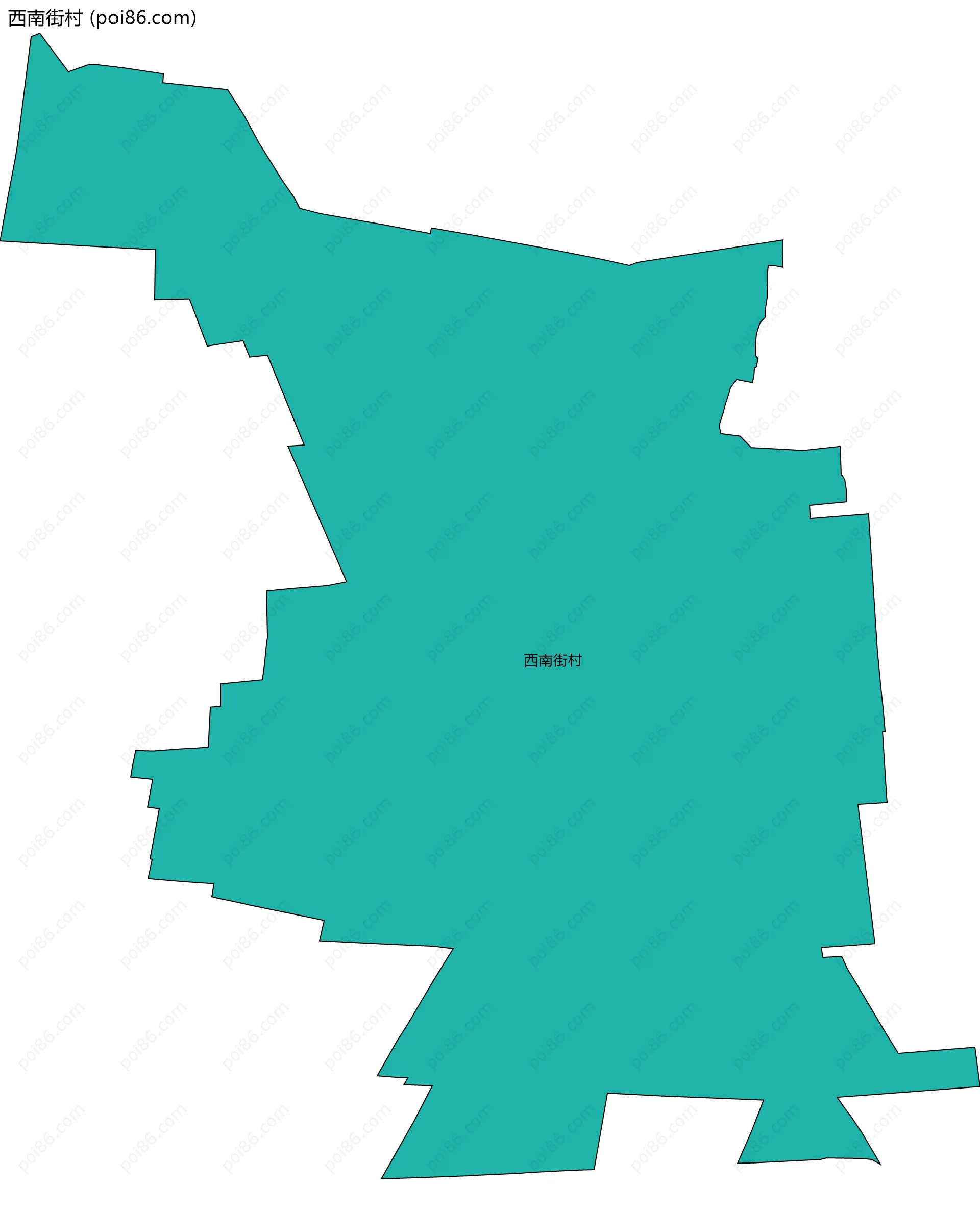 西南街村边界地图