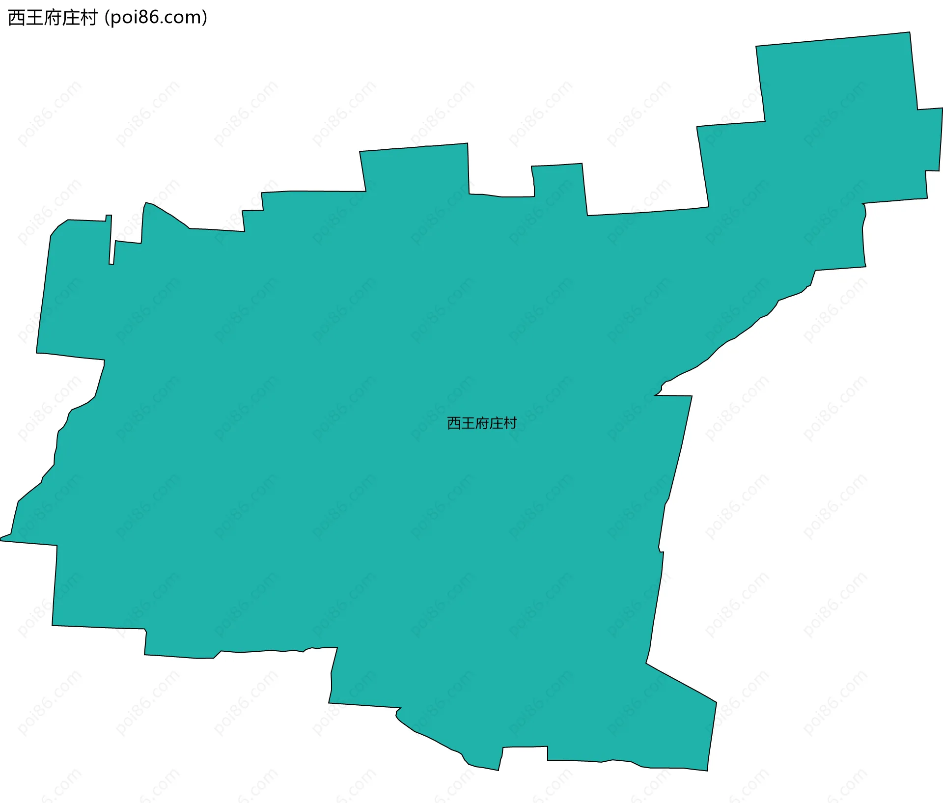 西王府庄村边界地图