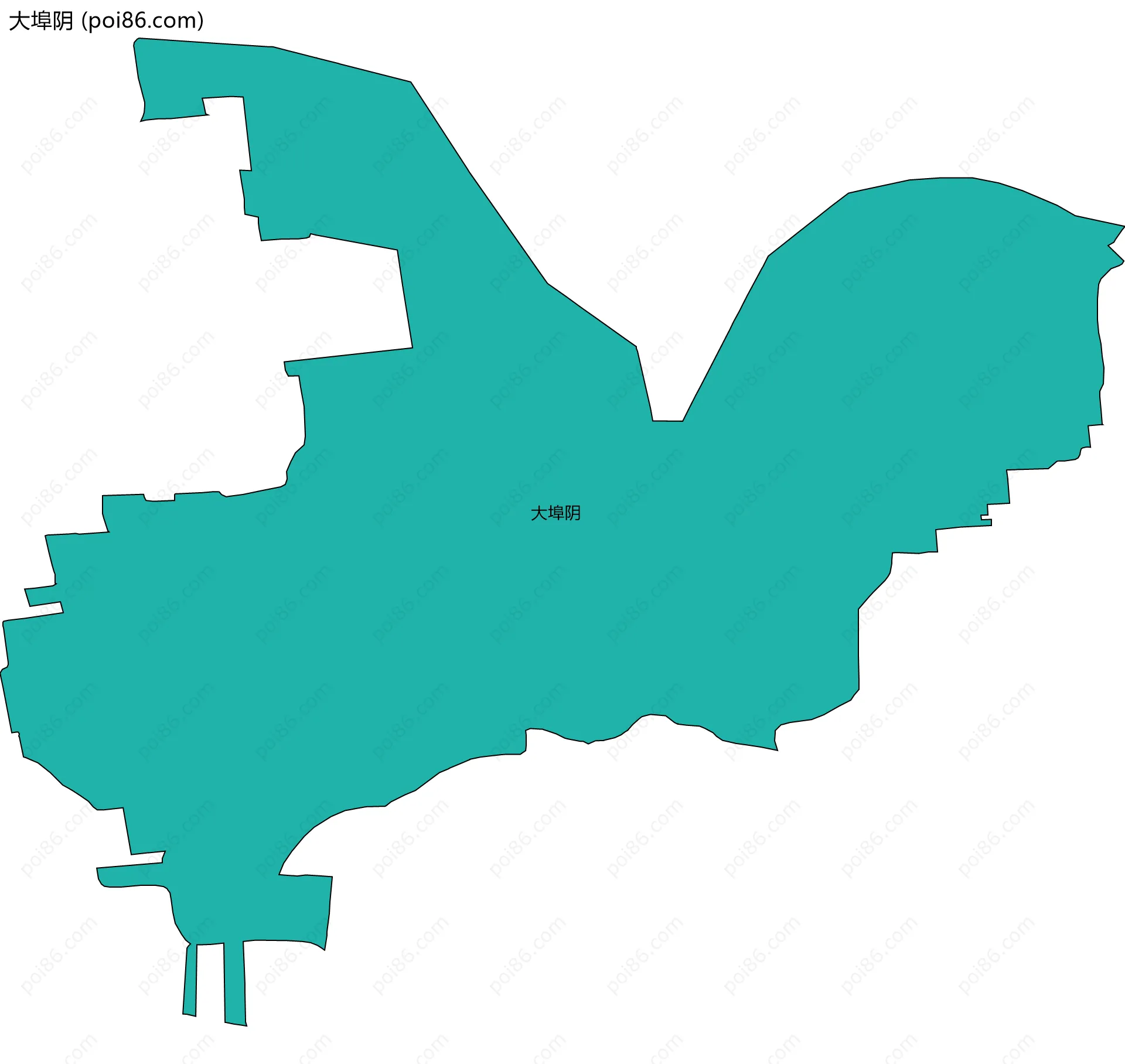 大埠阴边界地图