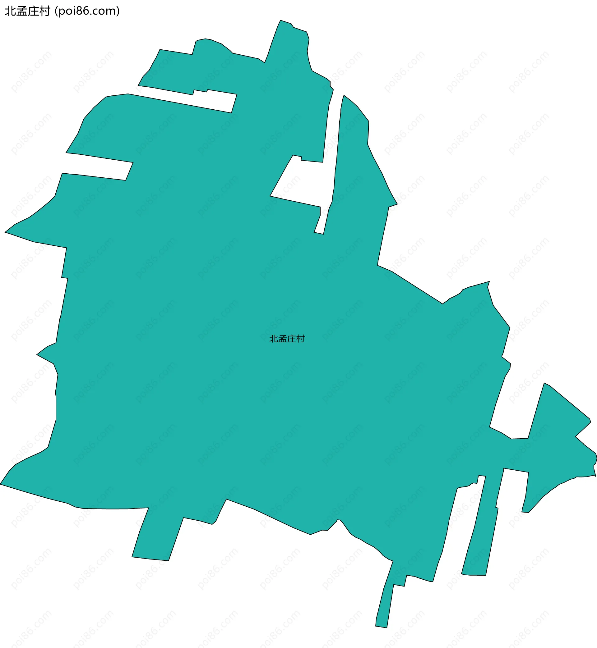 北孟庄村边界地图