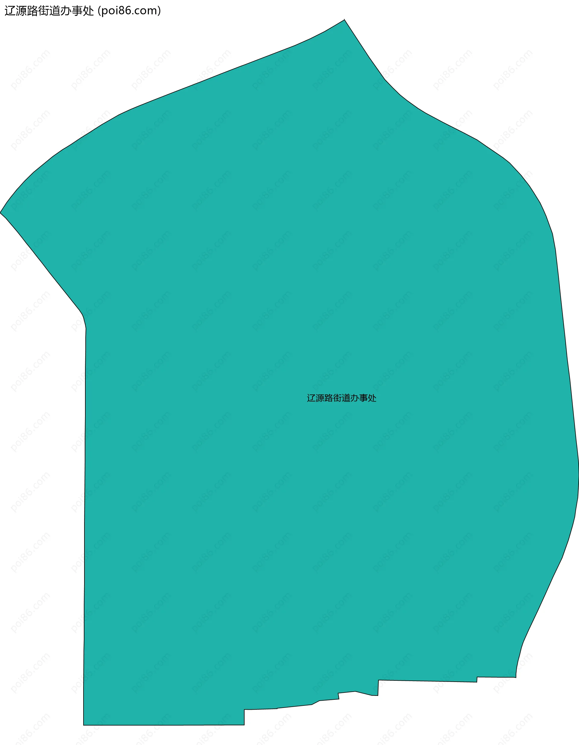 辽源路街道办事处边界地图(五级行政区划)