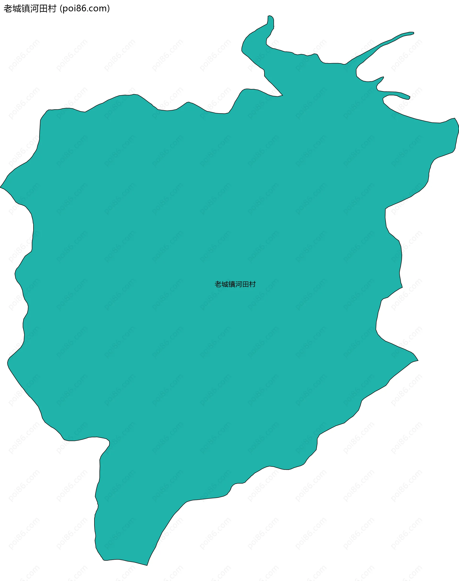 老城镇河田村边界地图