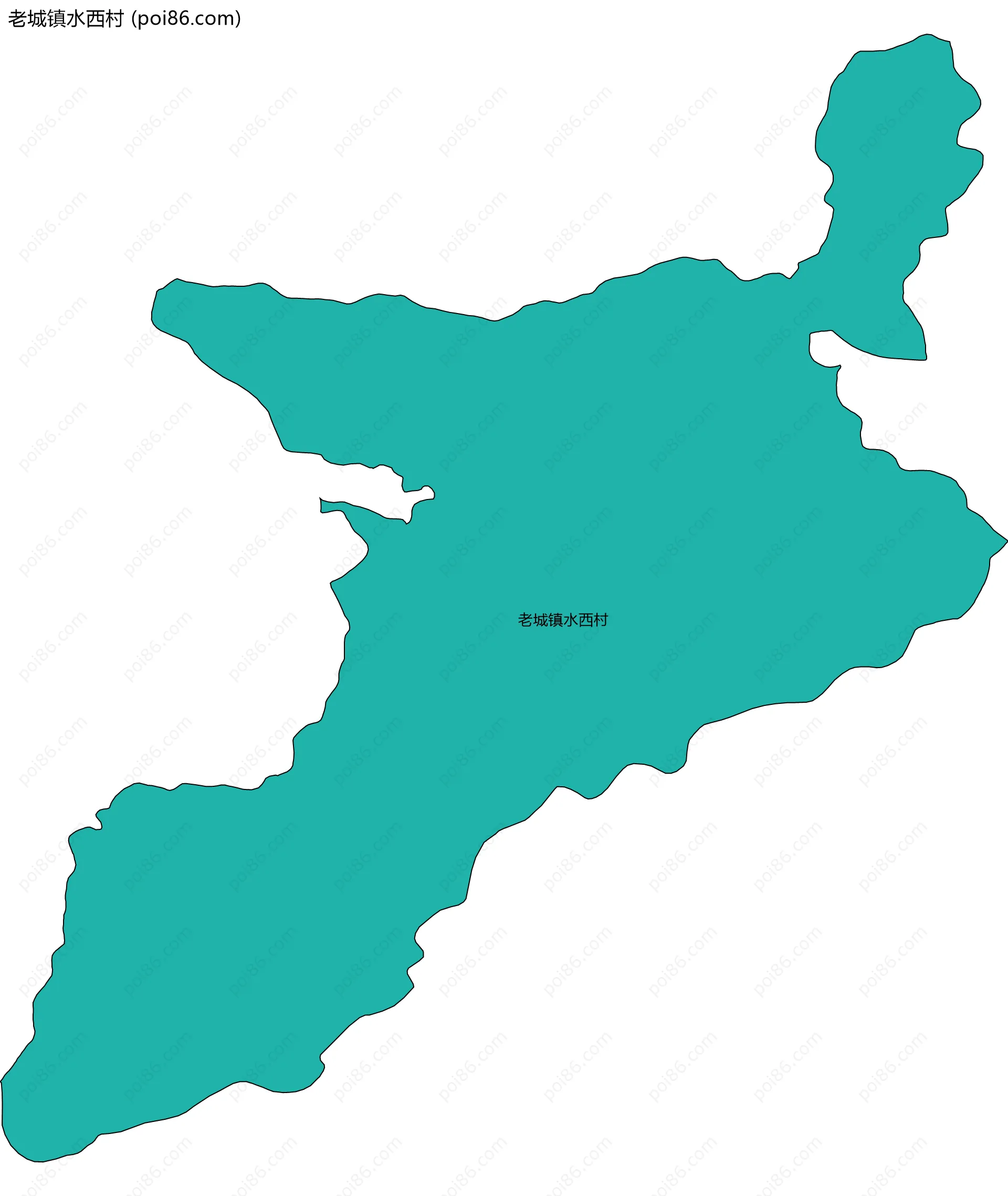 老城镇水西村边界地图